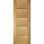 Linear Contemporary White oak veneer Internal Door, (H)1981mm (W)686mm (T)35mm