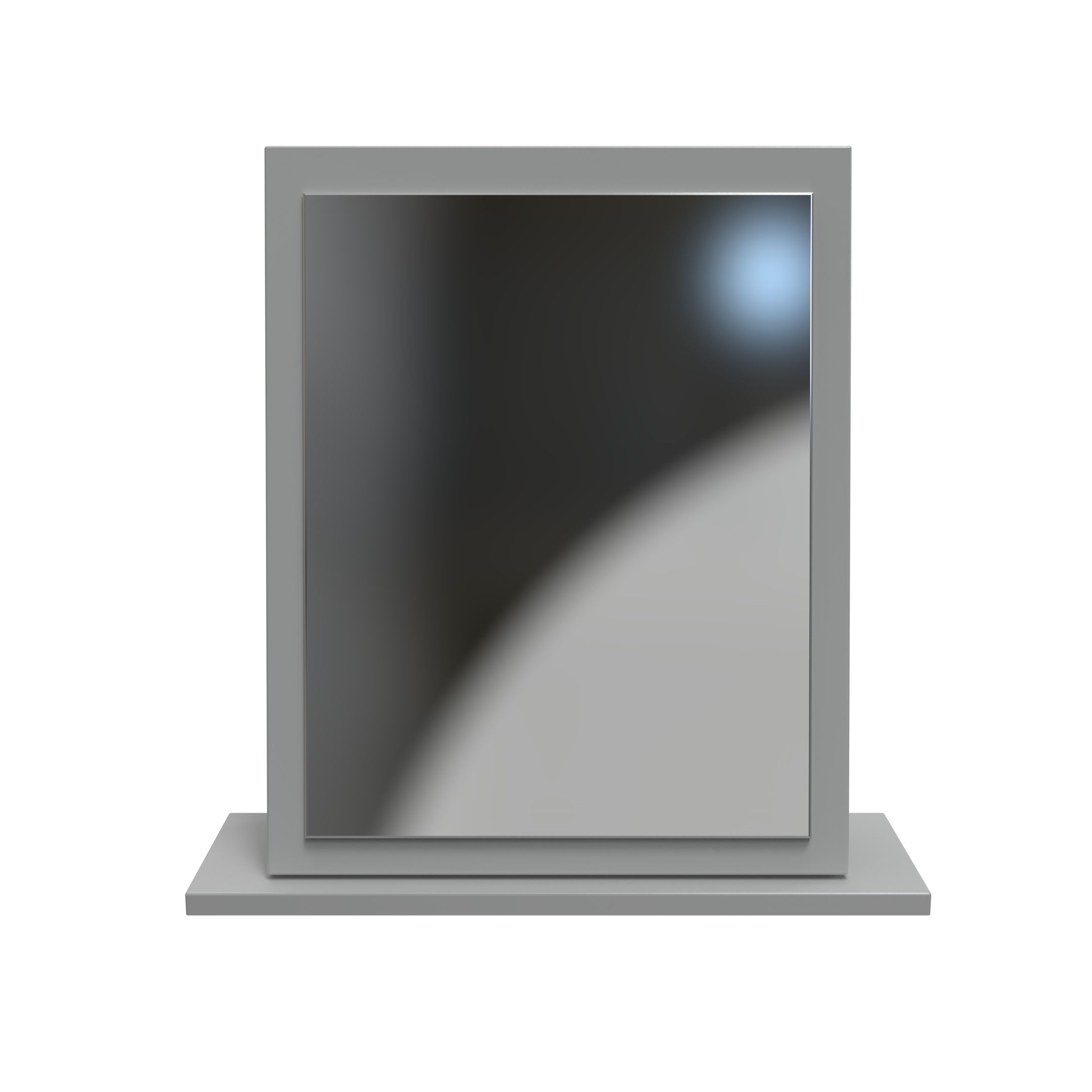 Linear Grey Rectangular Freestanding Framed mirror, (H)50.5cm (W)48cm