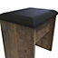 Linear Ready assembled Brown oak effect Padded Dressing table stool