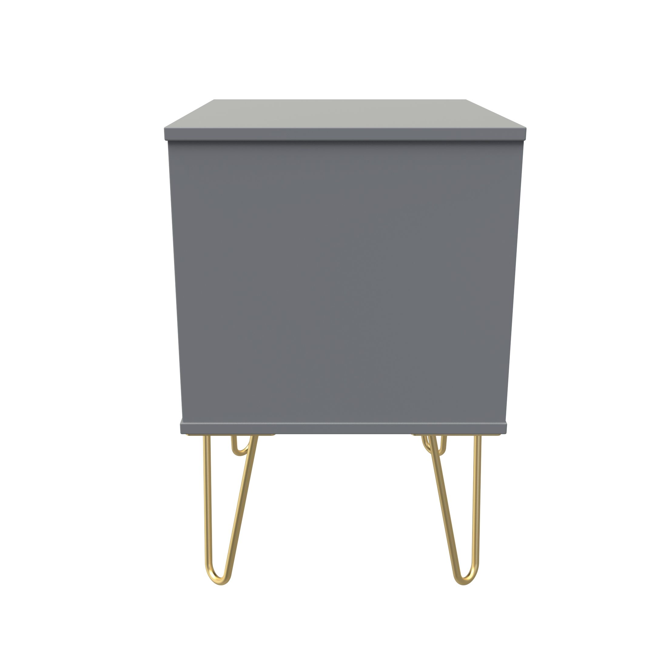 Linear Ready assembled Matt dark grey 2 Drawer Bedside chest (H)505mm (W)395mm (D)415mm