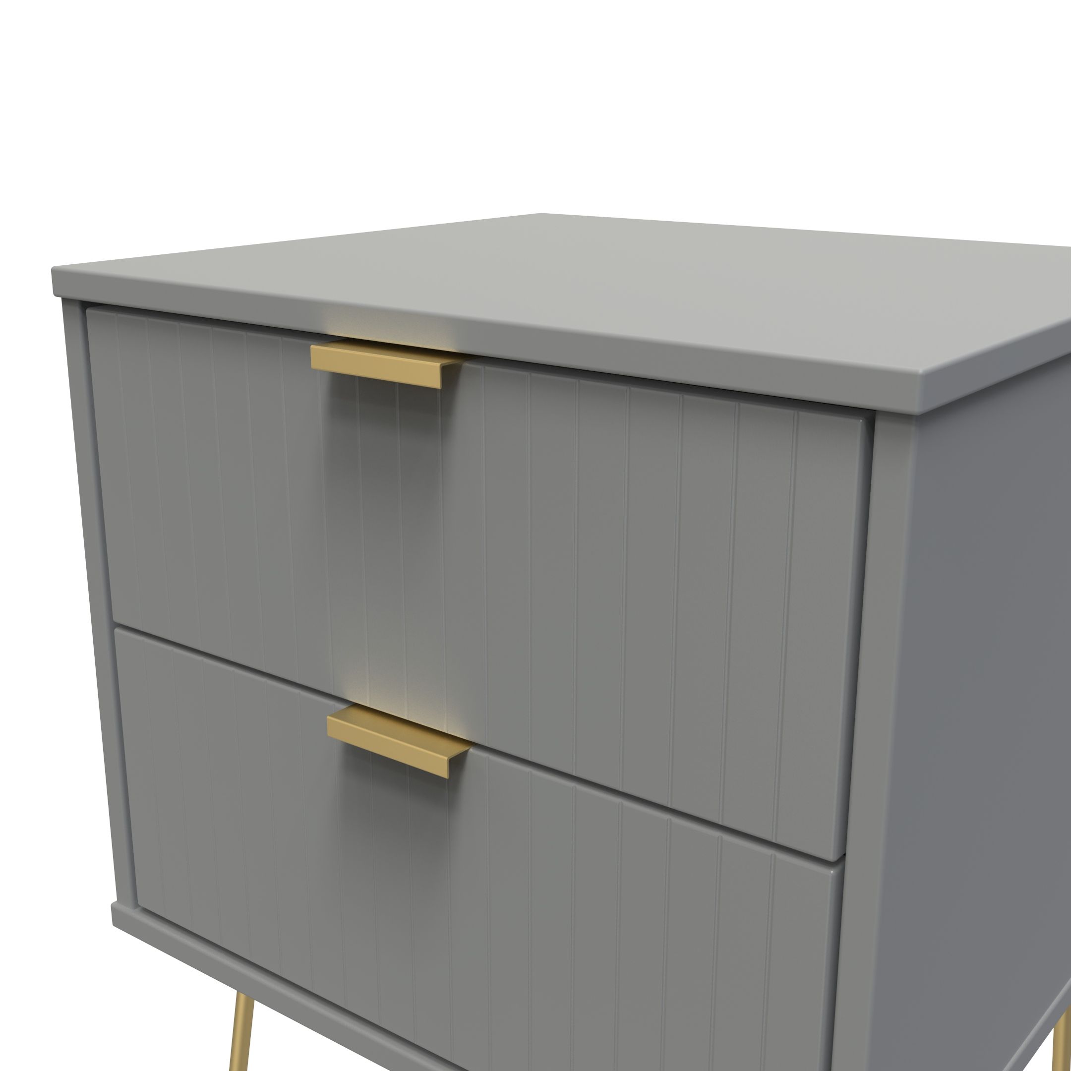 Linear Ready assembled Matt dark grey 2 Drawer Bedside chest (H)505mm (W)395mm (D)415mm