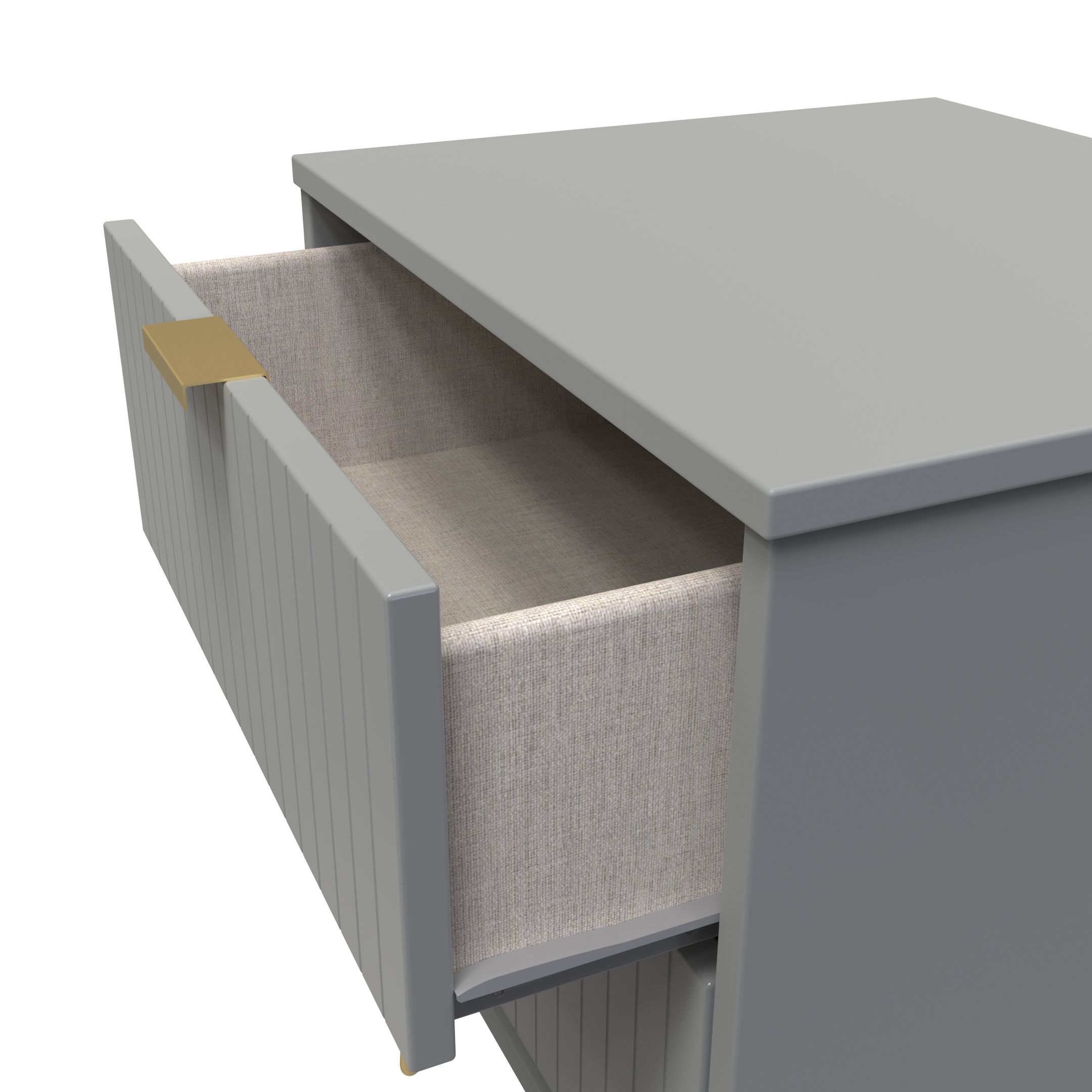 Linear Ready assembled Matt dark grey 2 Drawer Bedside chest (H)505mm (W)395mm (D)415mm