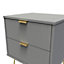 Linear Ready assembled Matt dark grey 2 Drawer Smart Bedside chest (H)505mm (W)395mm (D)415mm