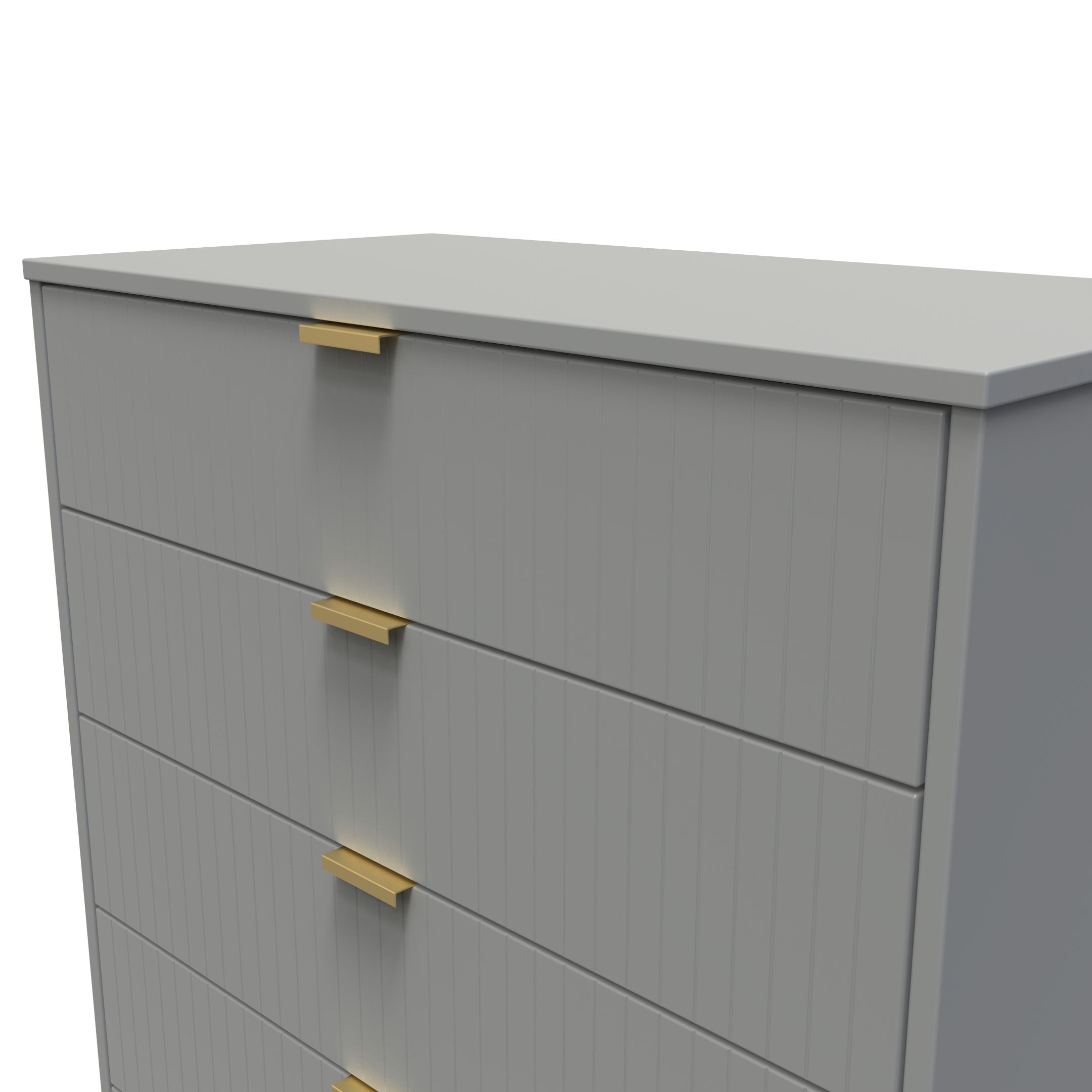 Linear Ready assembled Matt dark grey 5 Drawer Chest of drawers (H)1075mm (W)765mm (D)415mm