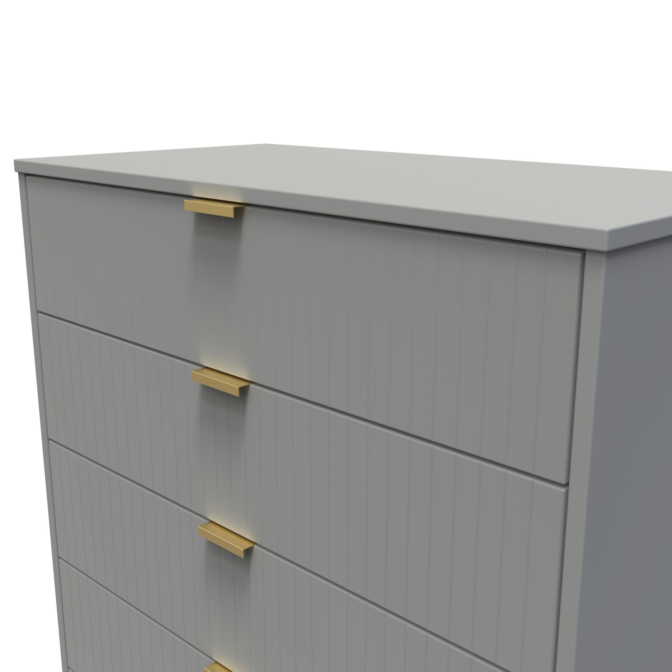 Linear Ready assembled Matt dark grey 5 Drawer Wide Chest (H)1075mm (W)765mm (D)415mm