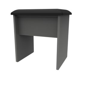 Linear Ready assembled Matt dark grey Padded Dressing table stool