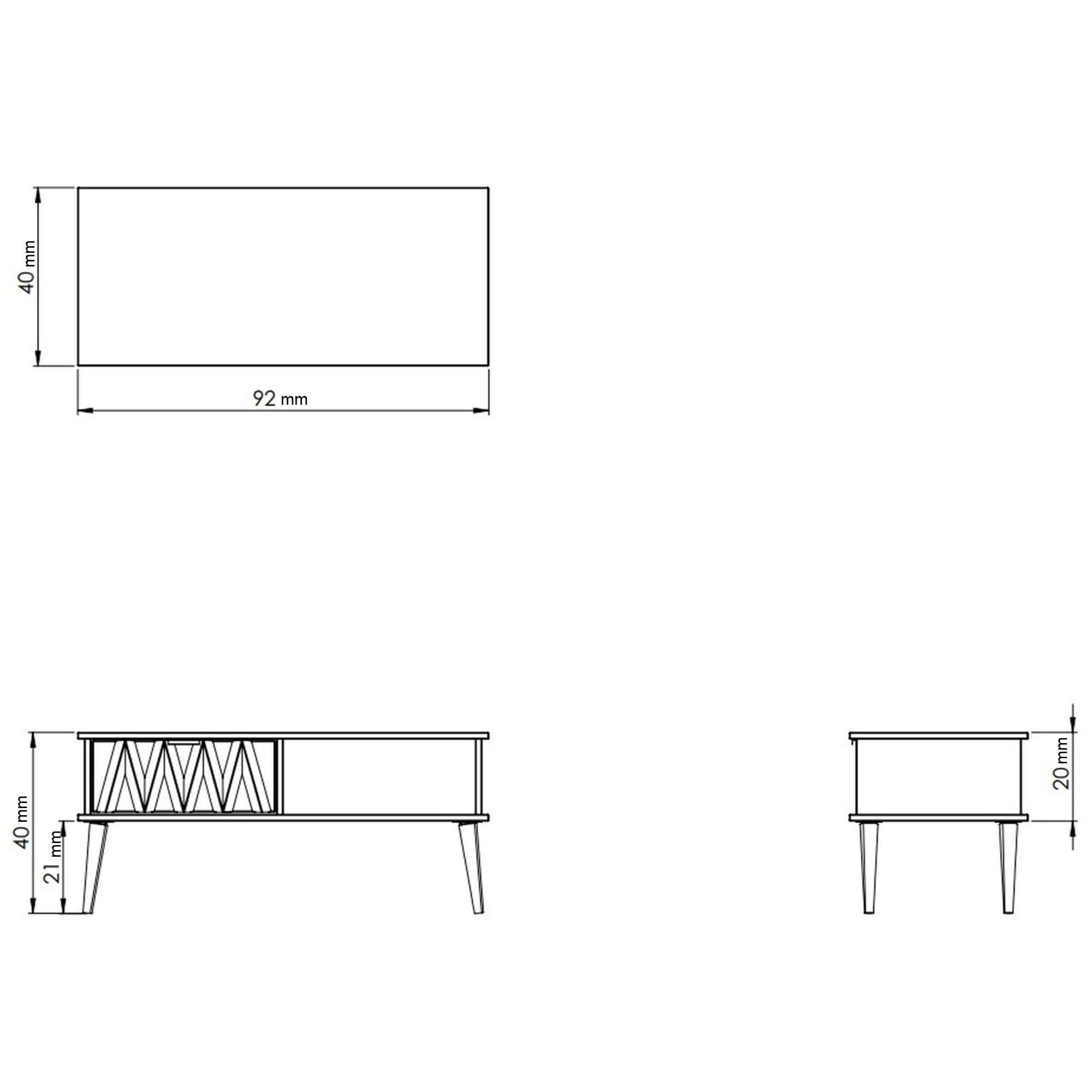 Linear Ready assembled Matt duck egg & white 1 Drawer Small Coffee table (H)455mm (W)905mm (D)395mm