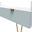 Linear Ready assembled Matt duck egg & white Media unit with 2 drawers, (H)128cm x (W)51.5cm x (D)39.5cm