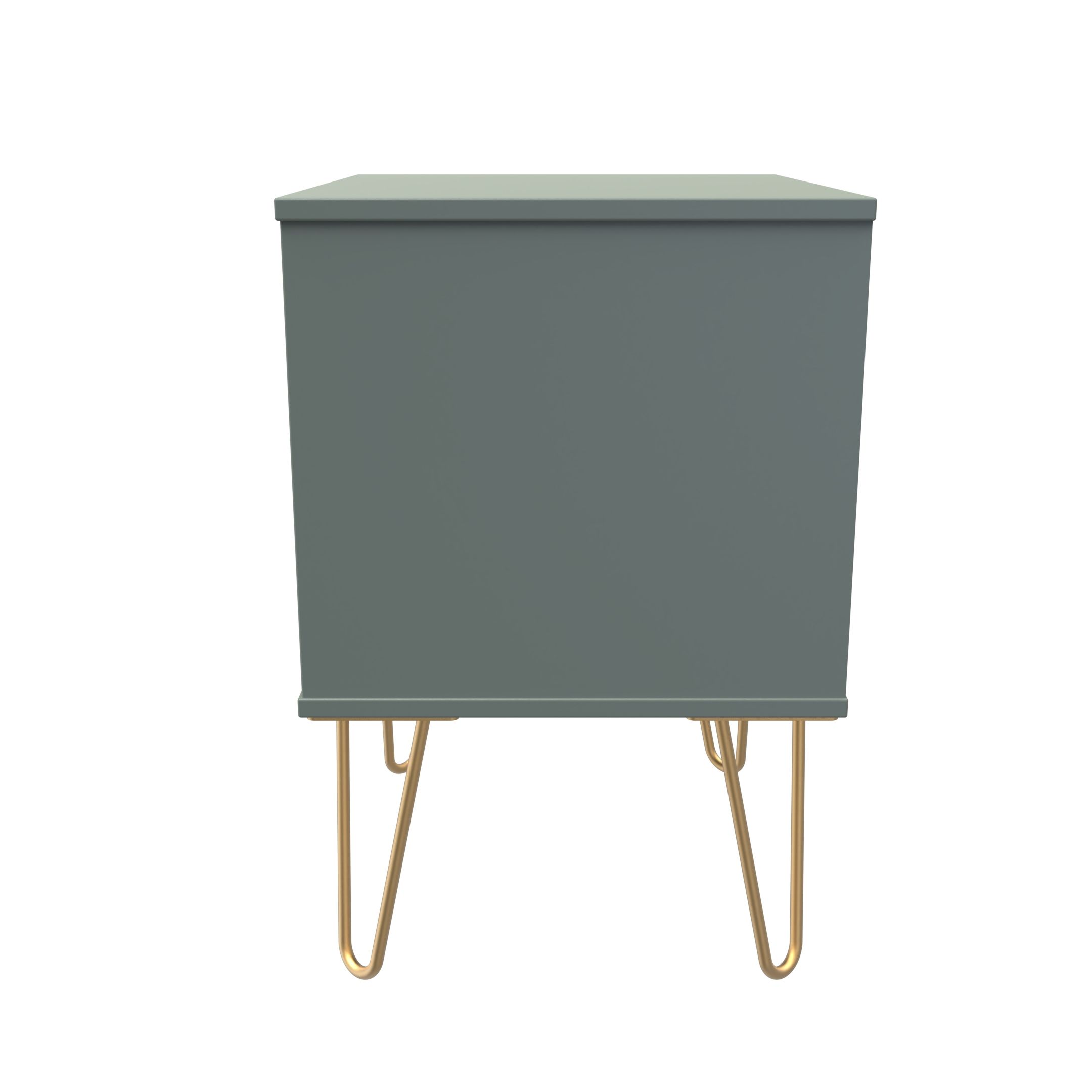 Linear Ready assembled Matt green 2 Drawer Bedside chest (H)505mm (W)395mm (D)415mm