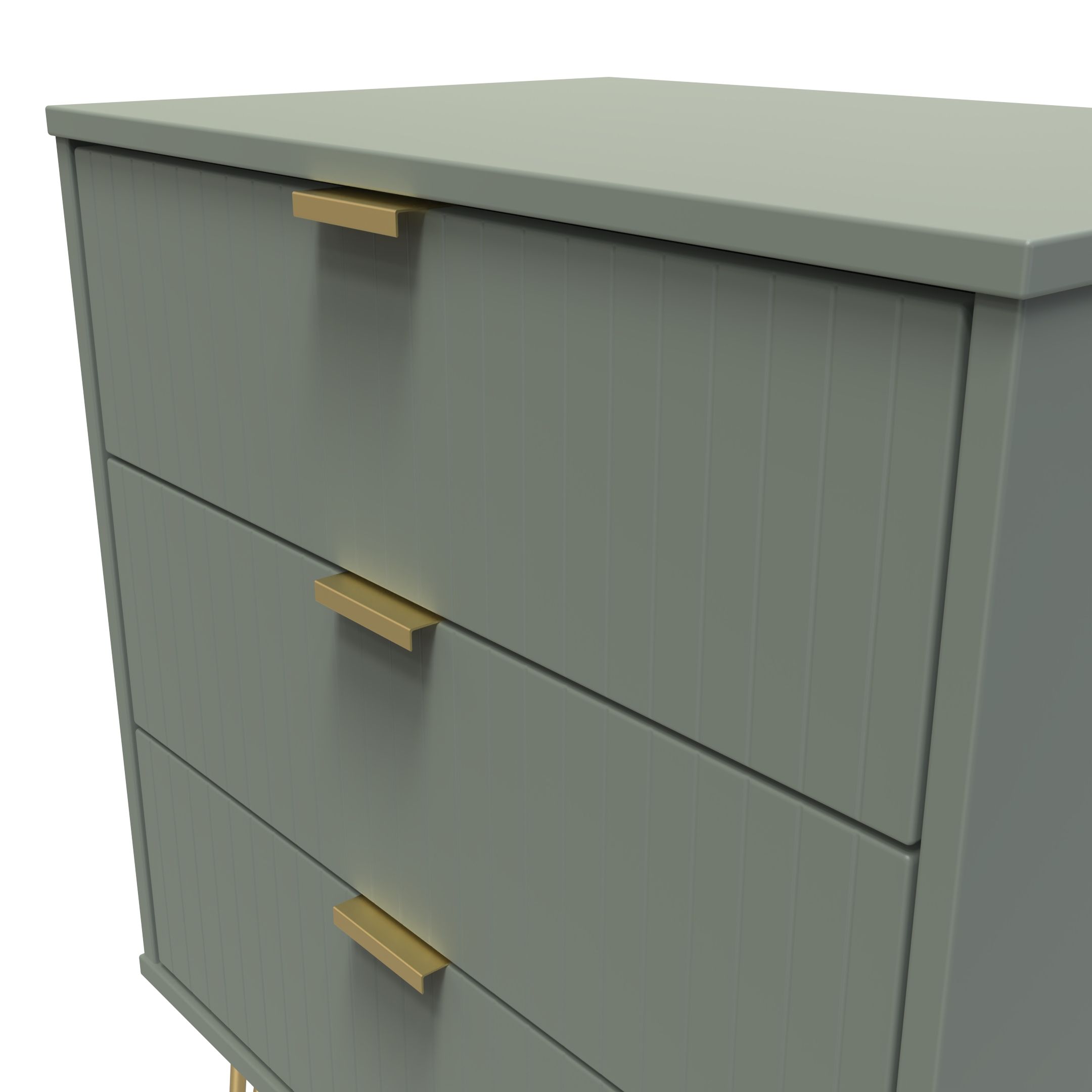 Linear Ready assembled Matt green 3 Drawer Chest of drawers (H)740mm (W)575mm (D)395mm