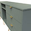 Linear Ready assembled Matt green Media unit with 2 shelves & 6 drawers, (H)152cm x (W)74cm x (D)39.5cm