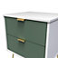 Linear Ready assembled Matt green & white 2 Drawer Smart Bedside chest (H)505mm (W)395mm (D)415mm
