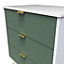 Linear Ready assembled Matt green & white 3 Drawer Chest of drawers (H)740mm (W)575mm (D)395mm
