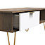 Linear Ready assembled Matt white dark oak effect 1 Drawer Small Coffee table (H)455mm (W)905mm (D)395mm