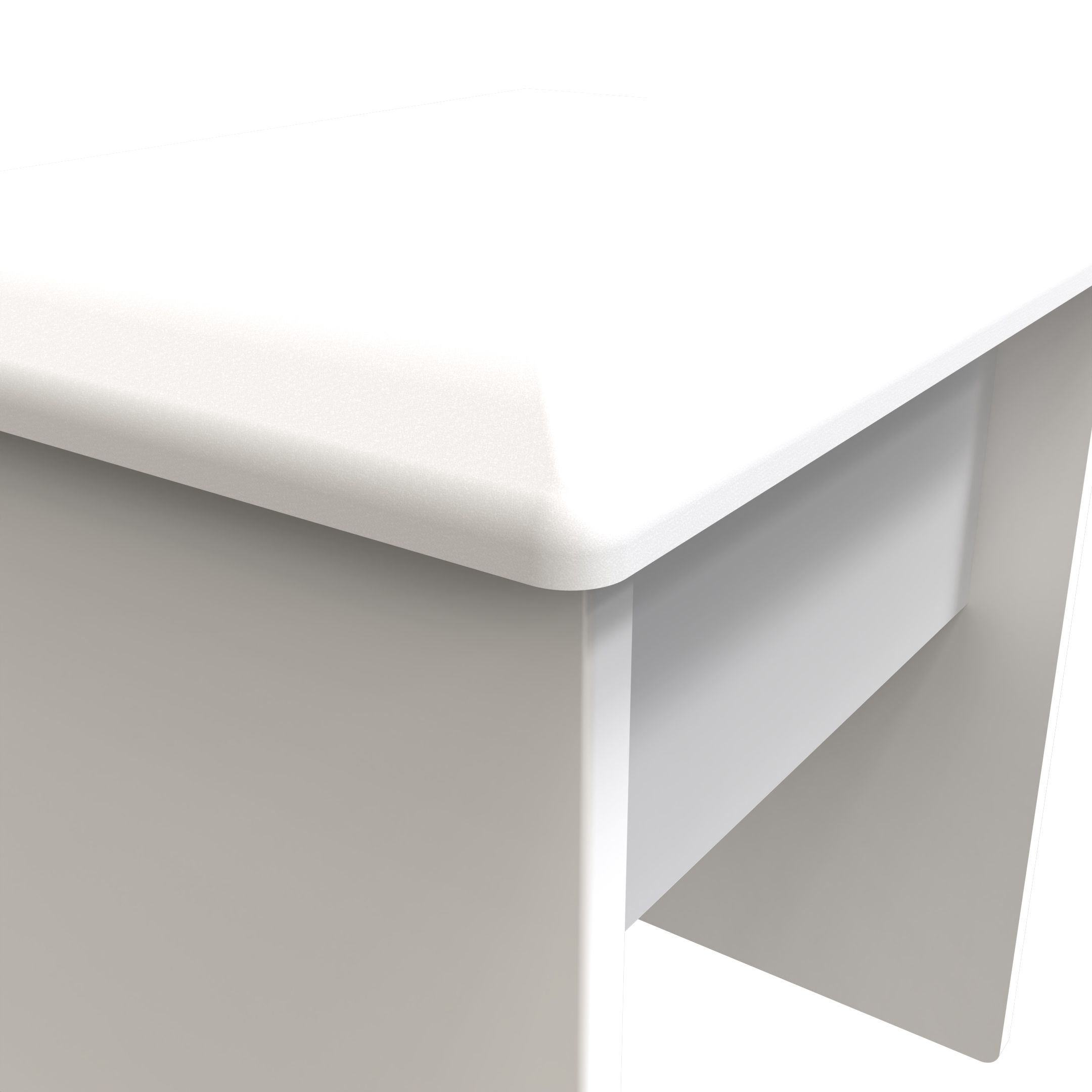 Linear Ready assembled Matt white Padded Dressing table stool