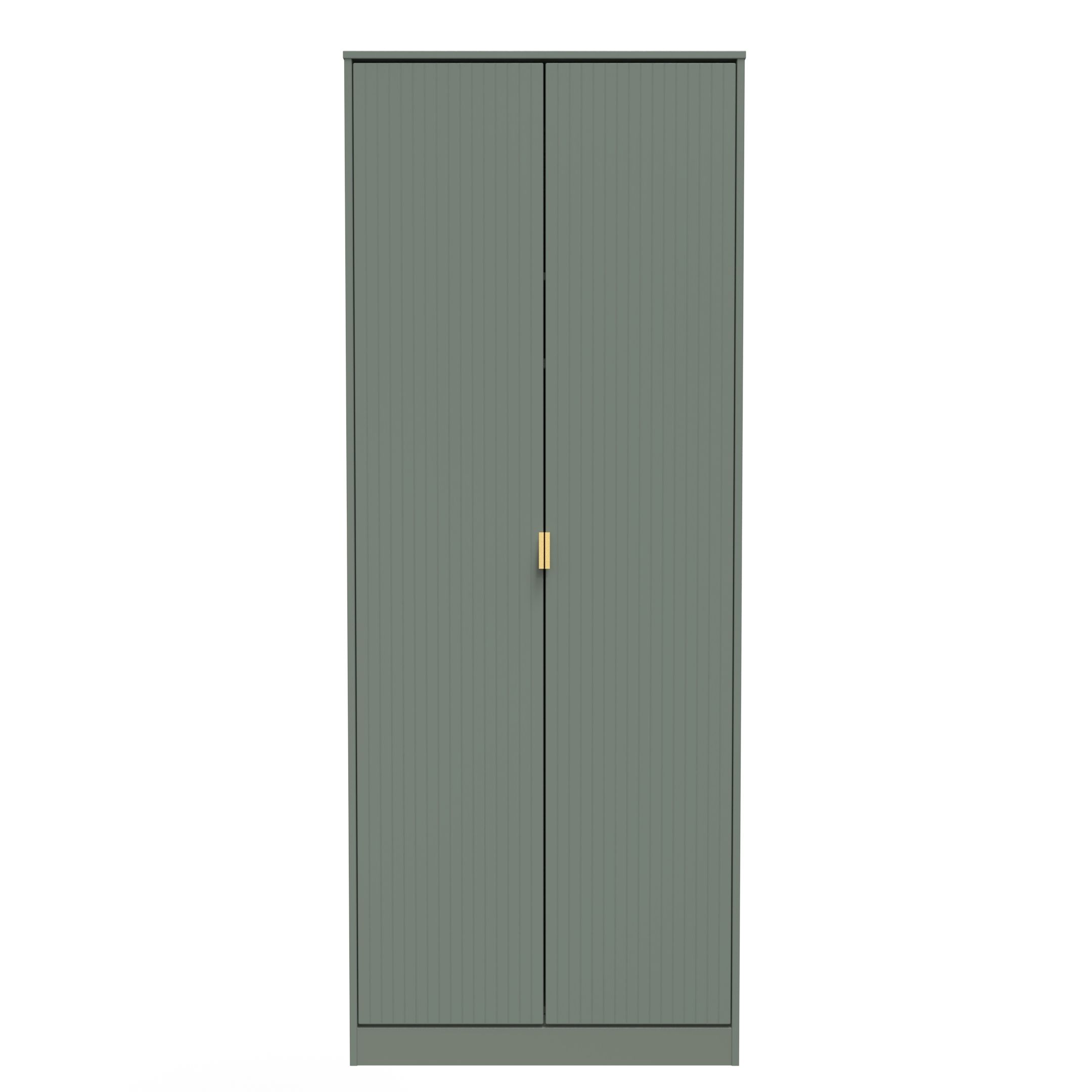 Linear Ready assembled Modern Matt green Tall Double Wardrobe (H)1970mm (W)740mm (D)530mm