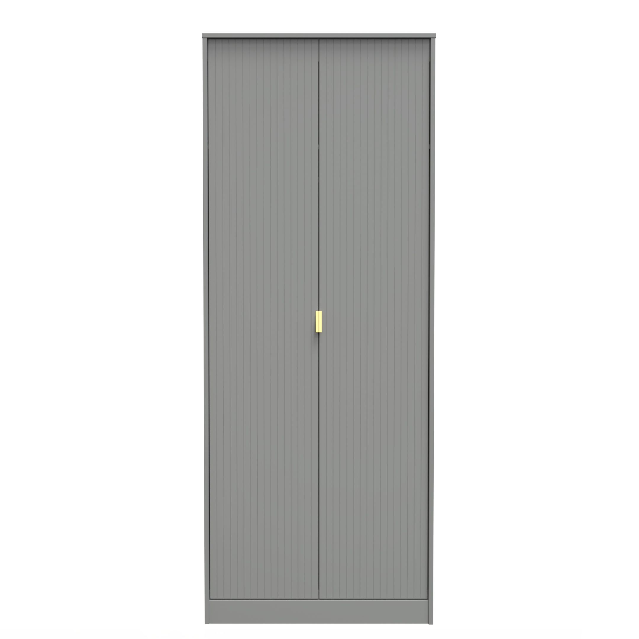 Linear Ready assembled Modern Matt grey Tall Double Wardrobe (H)1970mm (W)740mm (D)530mm