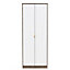 Linear Ready assembled Modern Matt white & oak Tall Double Wardrobe (H)1970mm (W)740mm (D)530mm