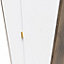 Linear Ready assembled Modern Matt white & oak Tall Double Wardrobe (H)1970mm (W)740mm (D)530mm