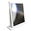 Linear White Rectangular Freestanding Framed mirror, (H)50.5cm (W)48cm
