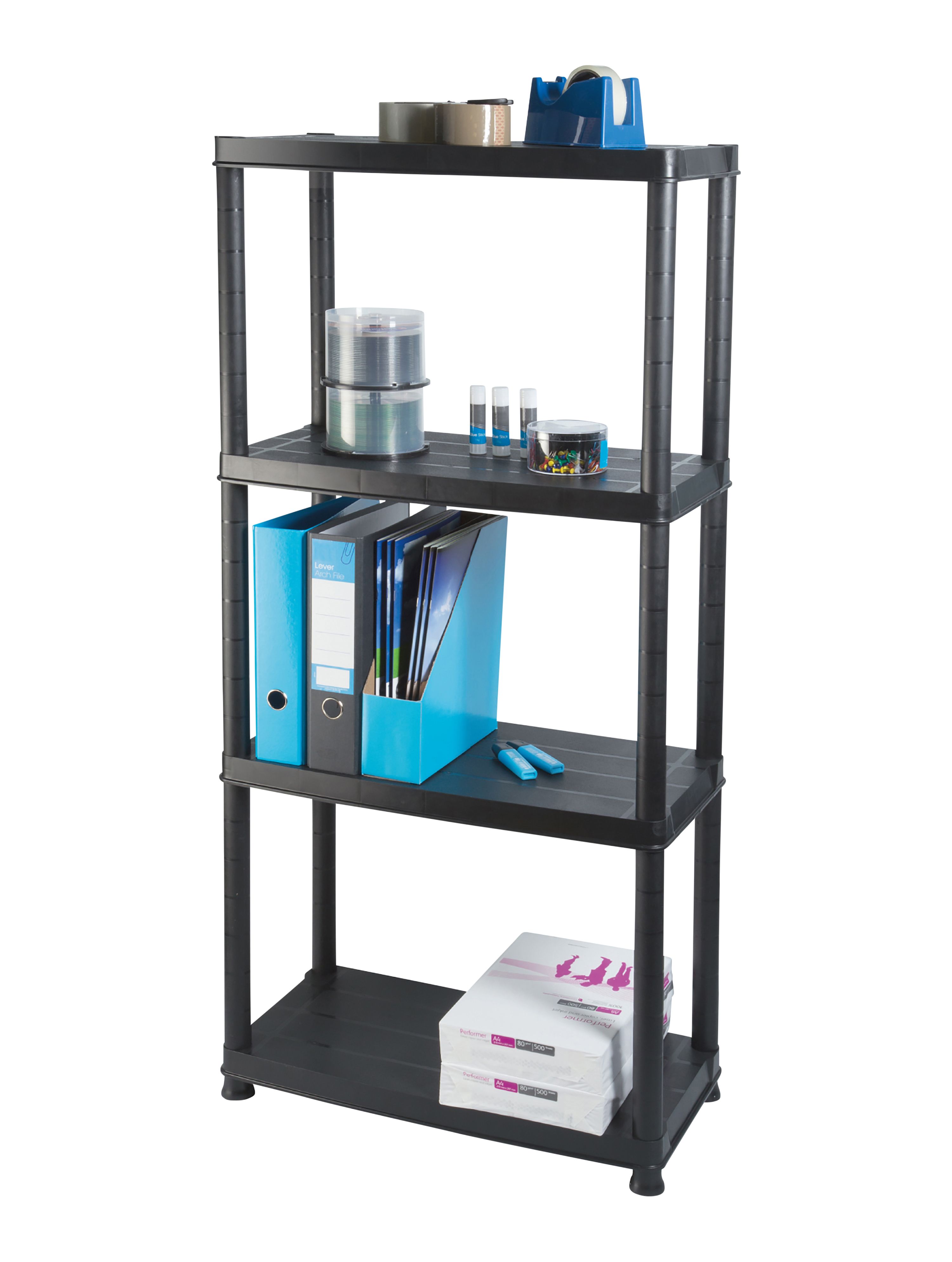 Links 4 shelf Plastic Shelving unit (H)1300mm (W)605mm (D)305mm