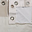 Linnet Limestone Panelled Lined Eyelet Curtains (W)117cm (L)137cm, Pair