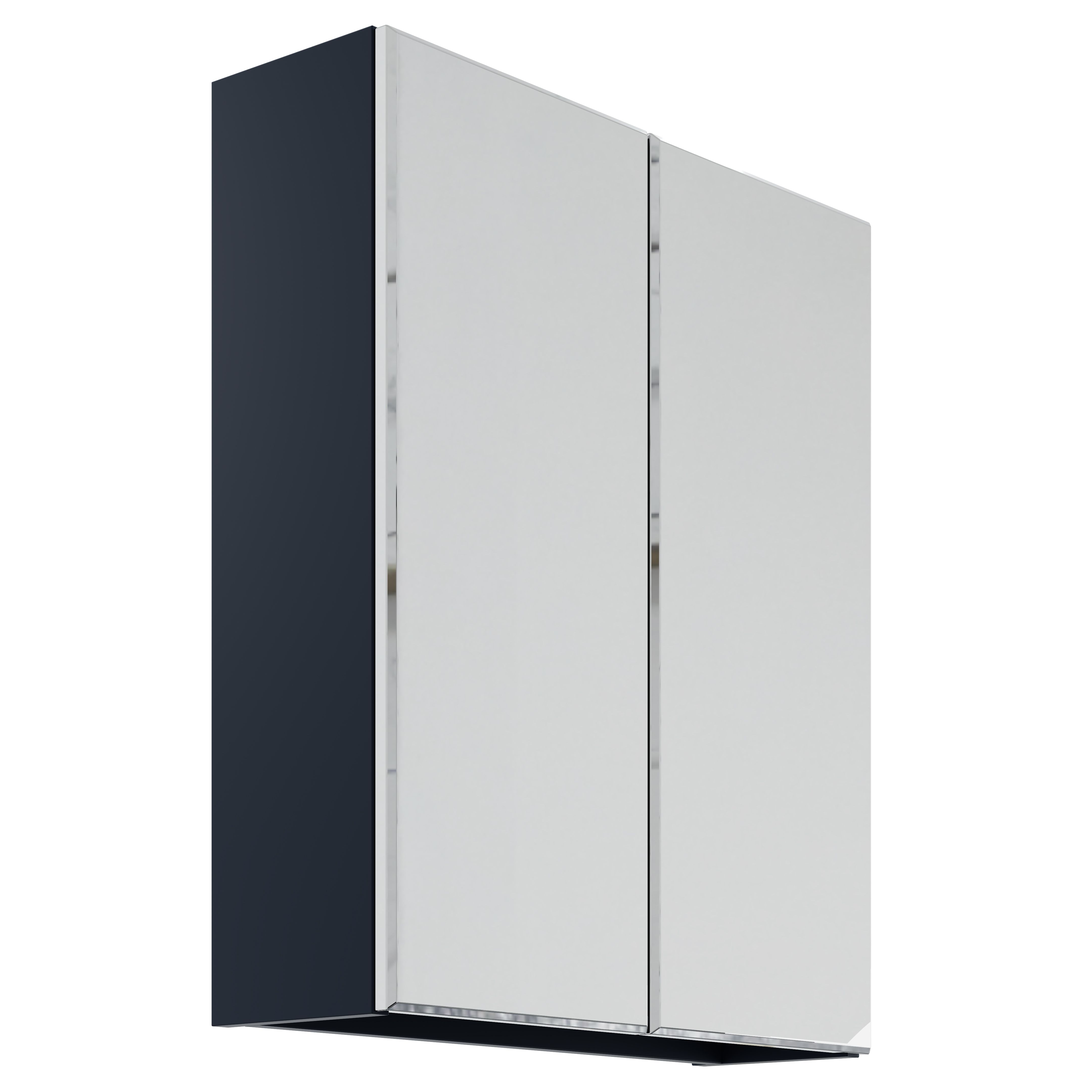 Lismore Matt Indigo blue Wall-mounted Double Bathroom Cabinet (H)72cm (W)60cm