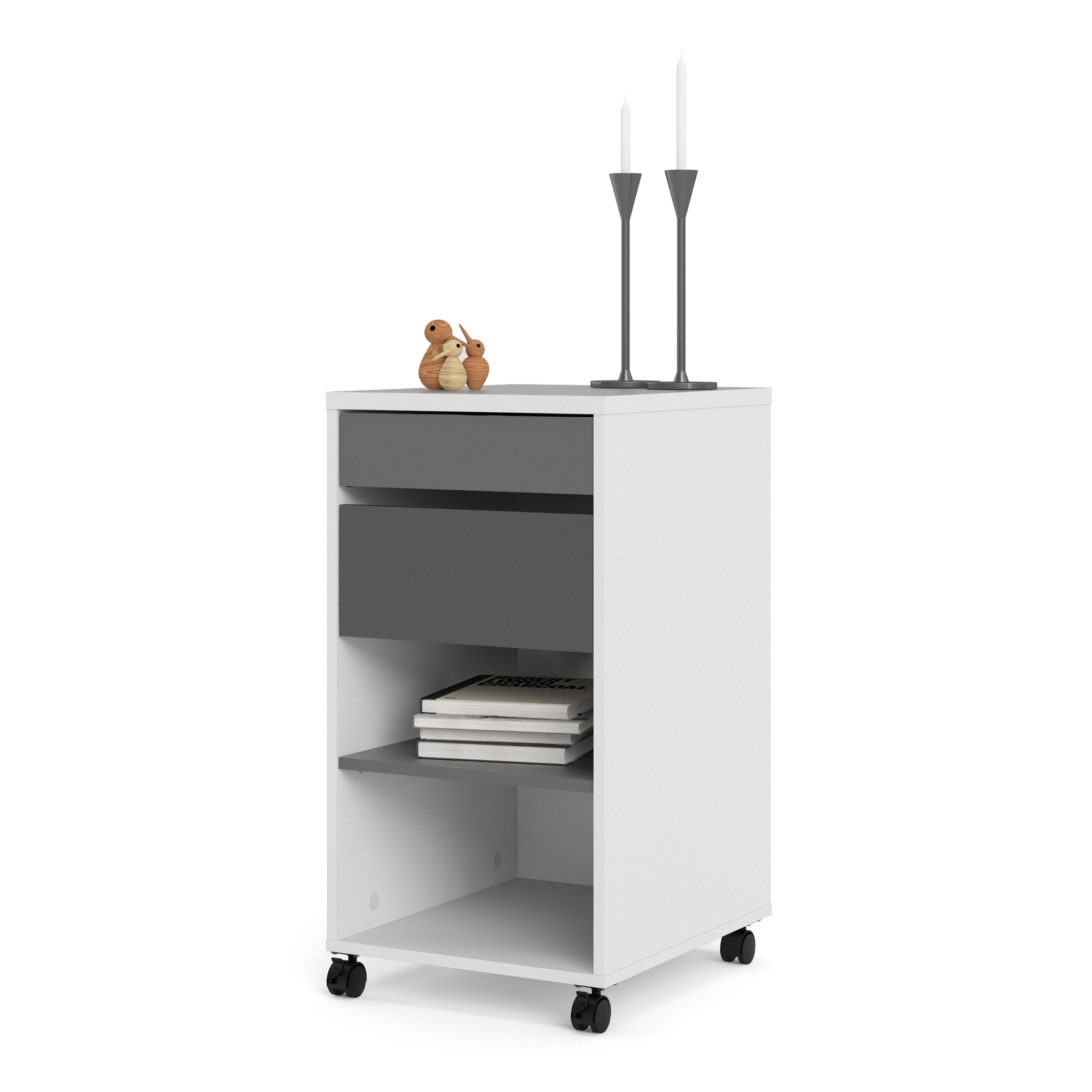 Liten White & Grey 2 drawer unit