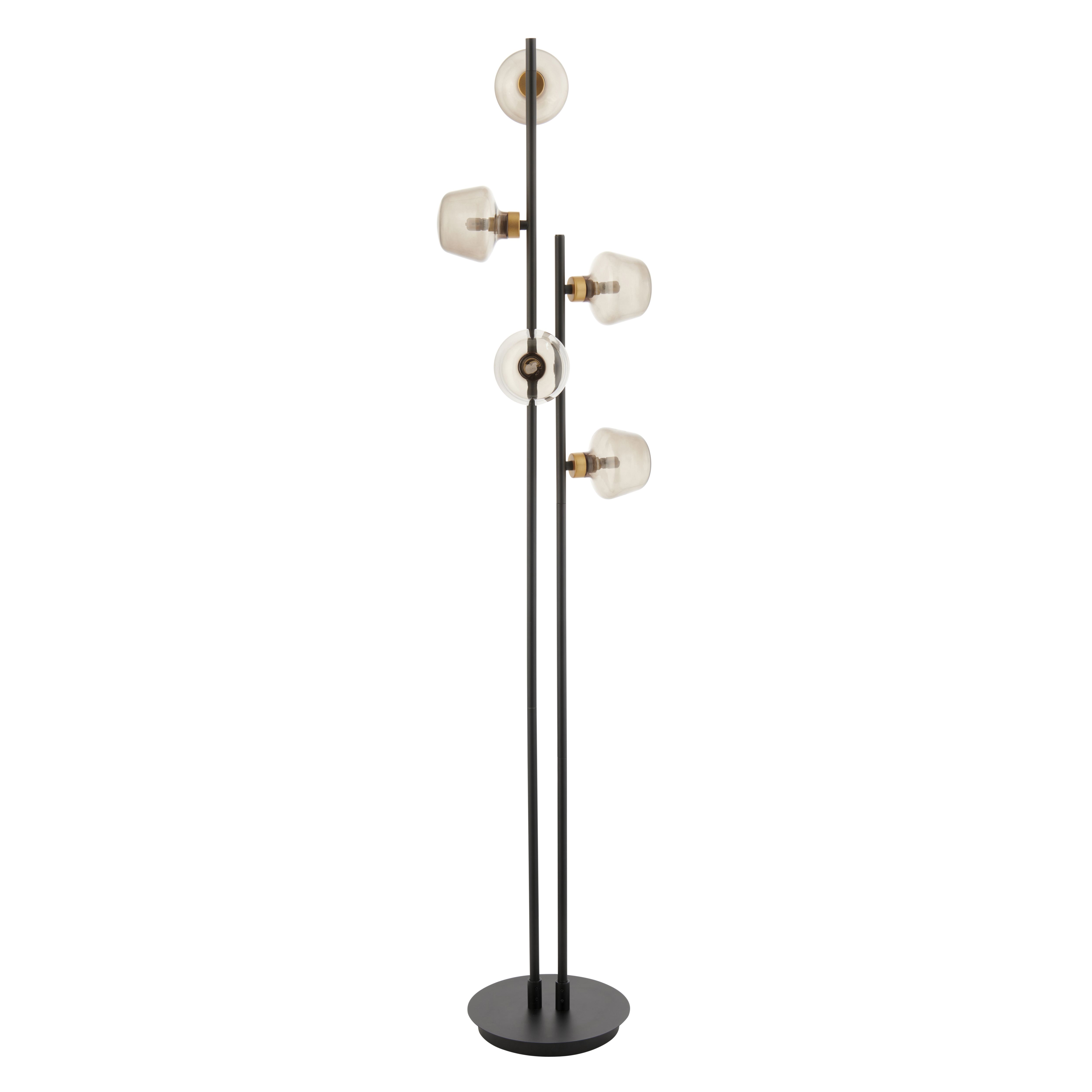 Lockie matt black Floor lamp