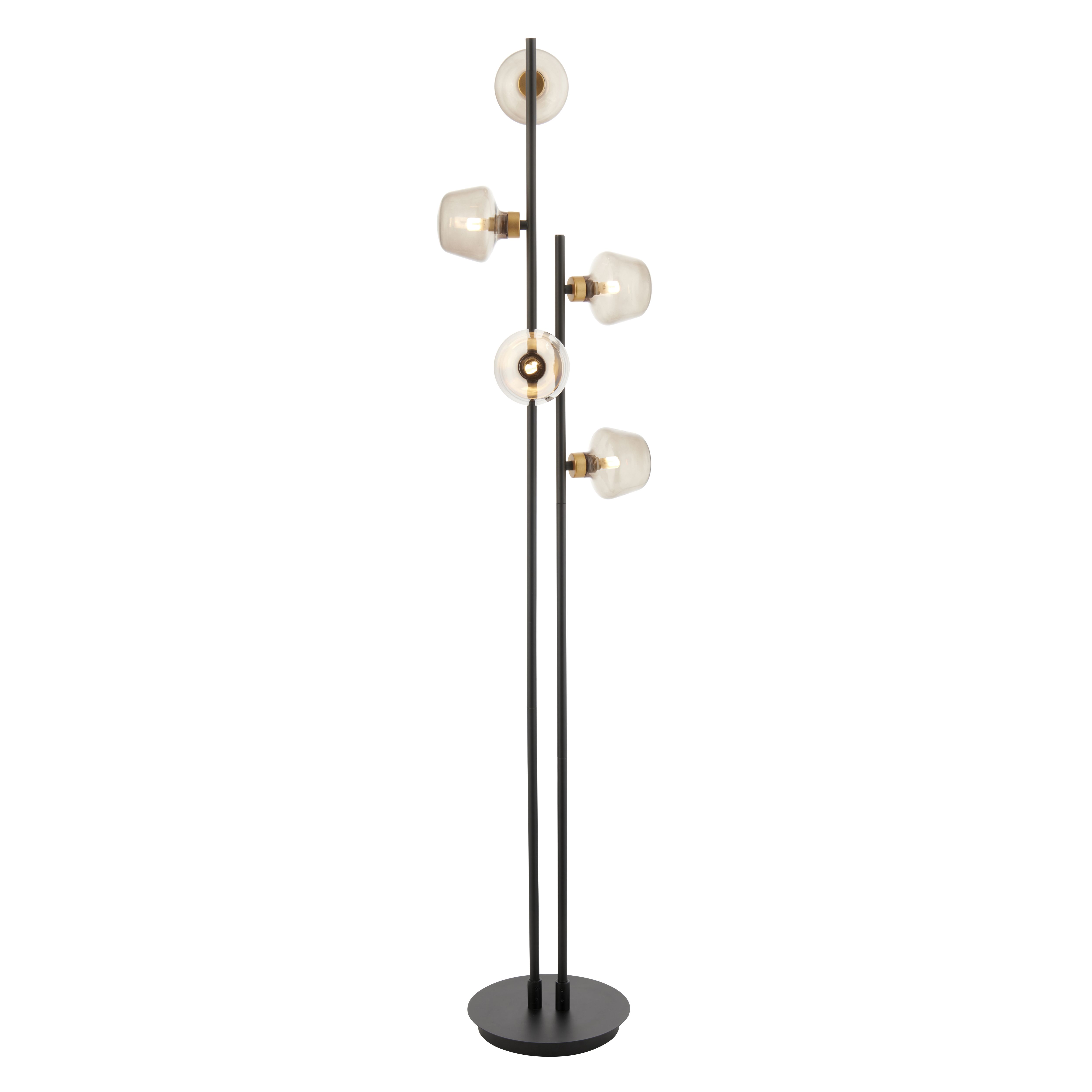 Lockie matt black Floor lamp
