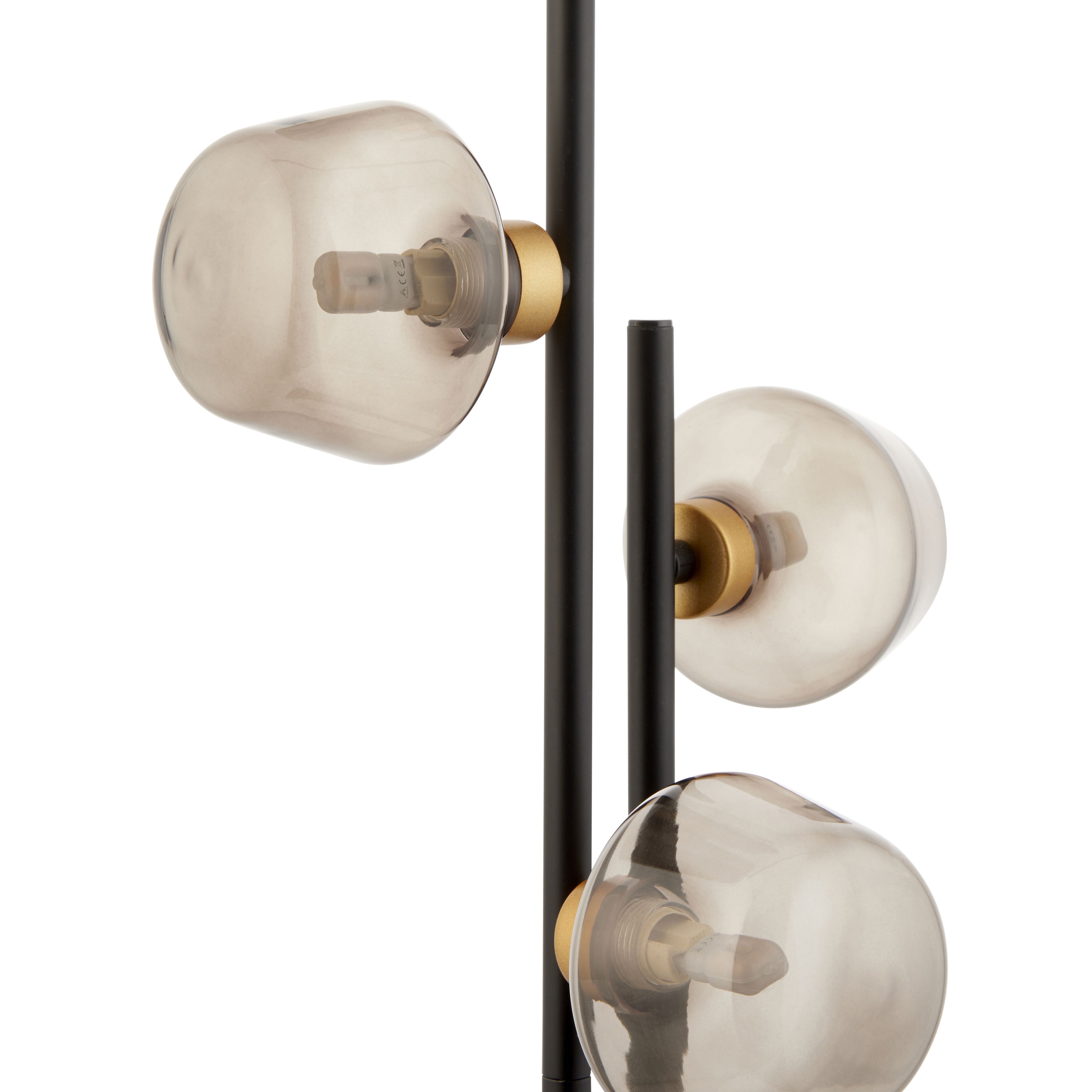 Lockie matt black Floor lamp