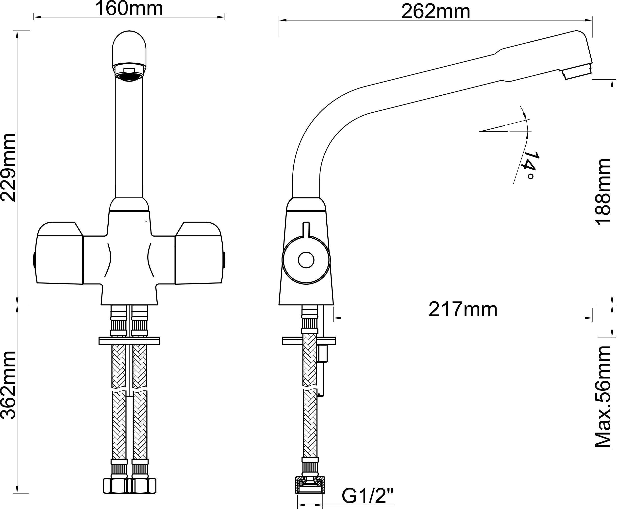 Lofoi Chrome effect Kitchen Monobloc Tap | Tradepoint