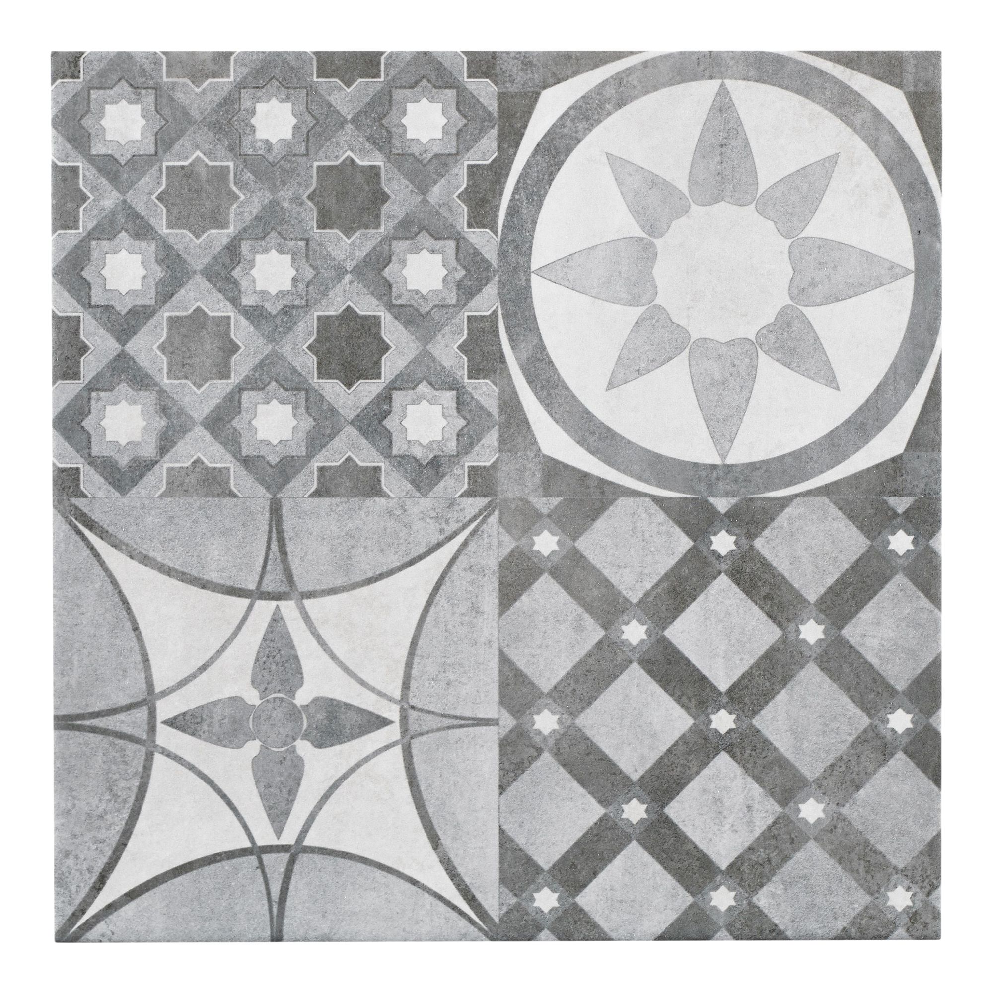 Lofthouse Grey Matt Plain patchwork Stone effect Ceramic Indoor Wall & floor Tile Sample