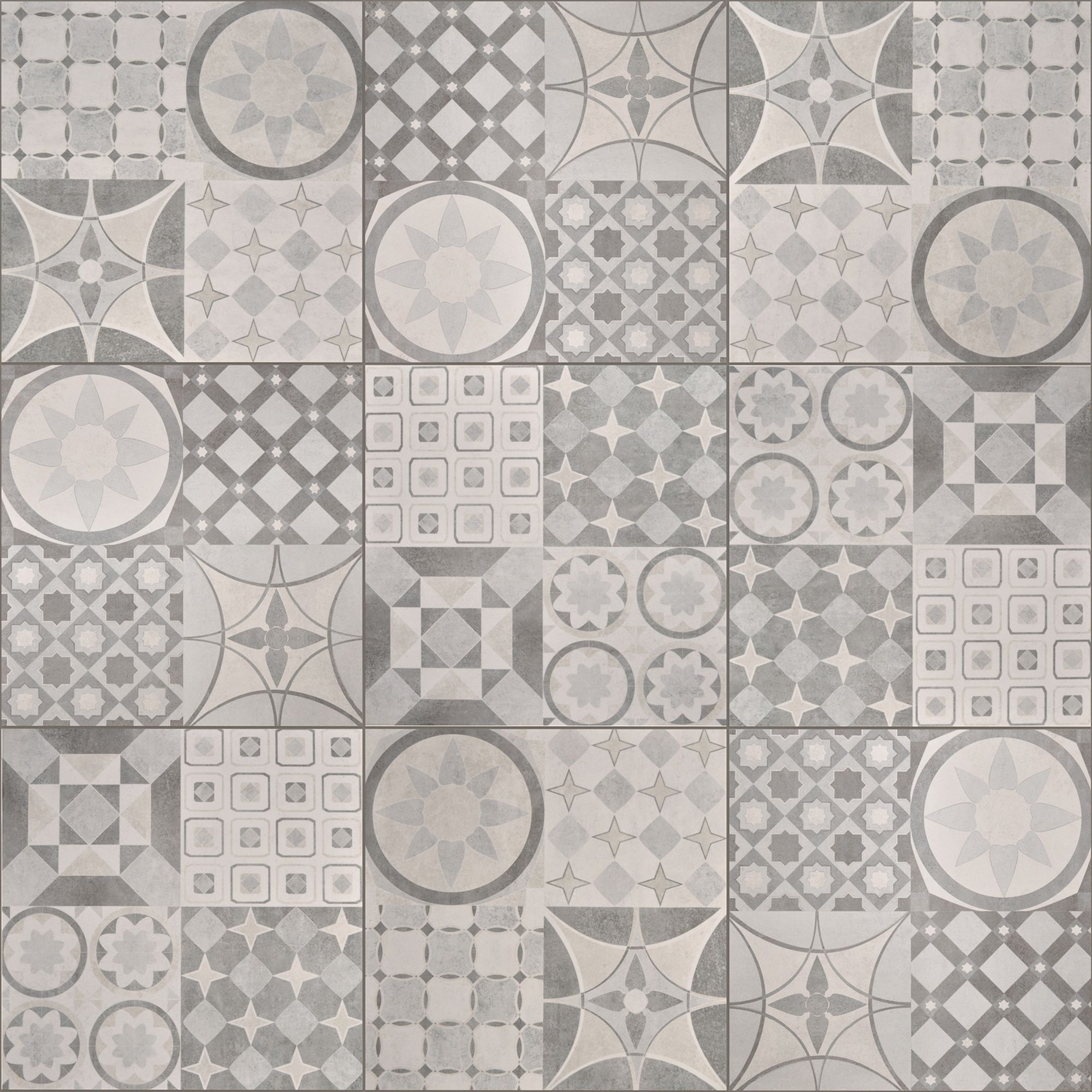 Lofthouse Grey Matt Plain patchwork Stone effect Ceramic Indoor Wall & floor Tile Sample