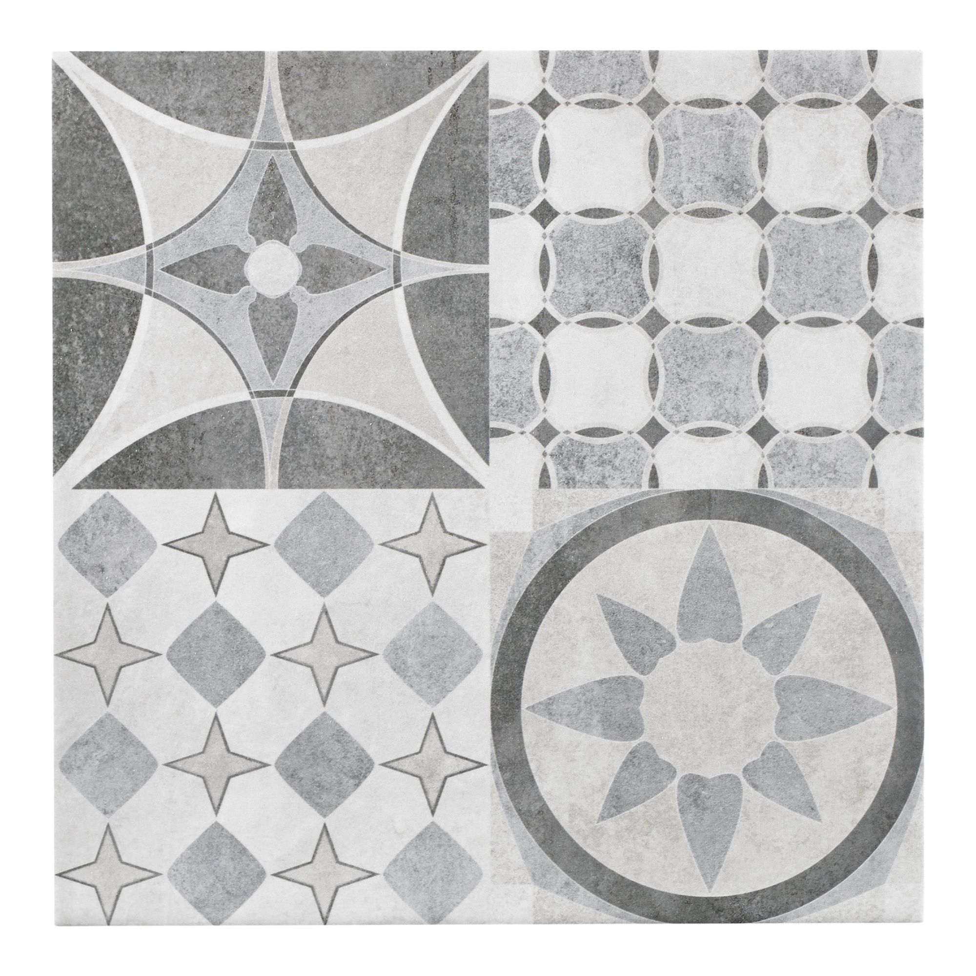 Lofthouse Grey Matt Plain patchwork Stone effect Ceramic Indoor Wall & floor Tile Sample
