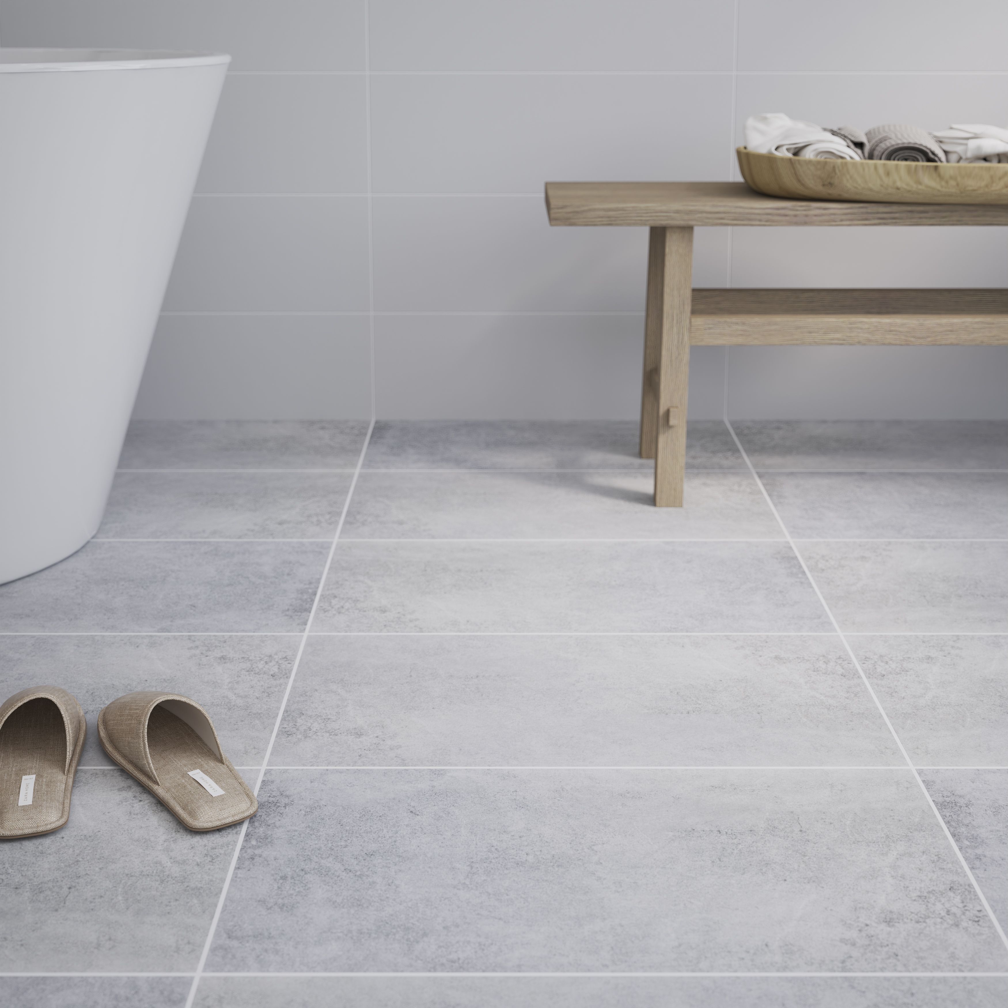 Lofthouse Grey Matt Stone effect Ceramic Wall & floor Tile, Pack of 5, (L)600mm (W)300mm