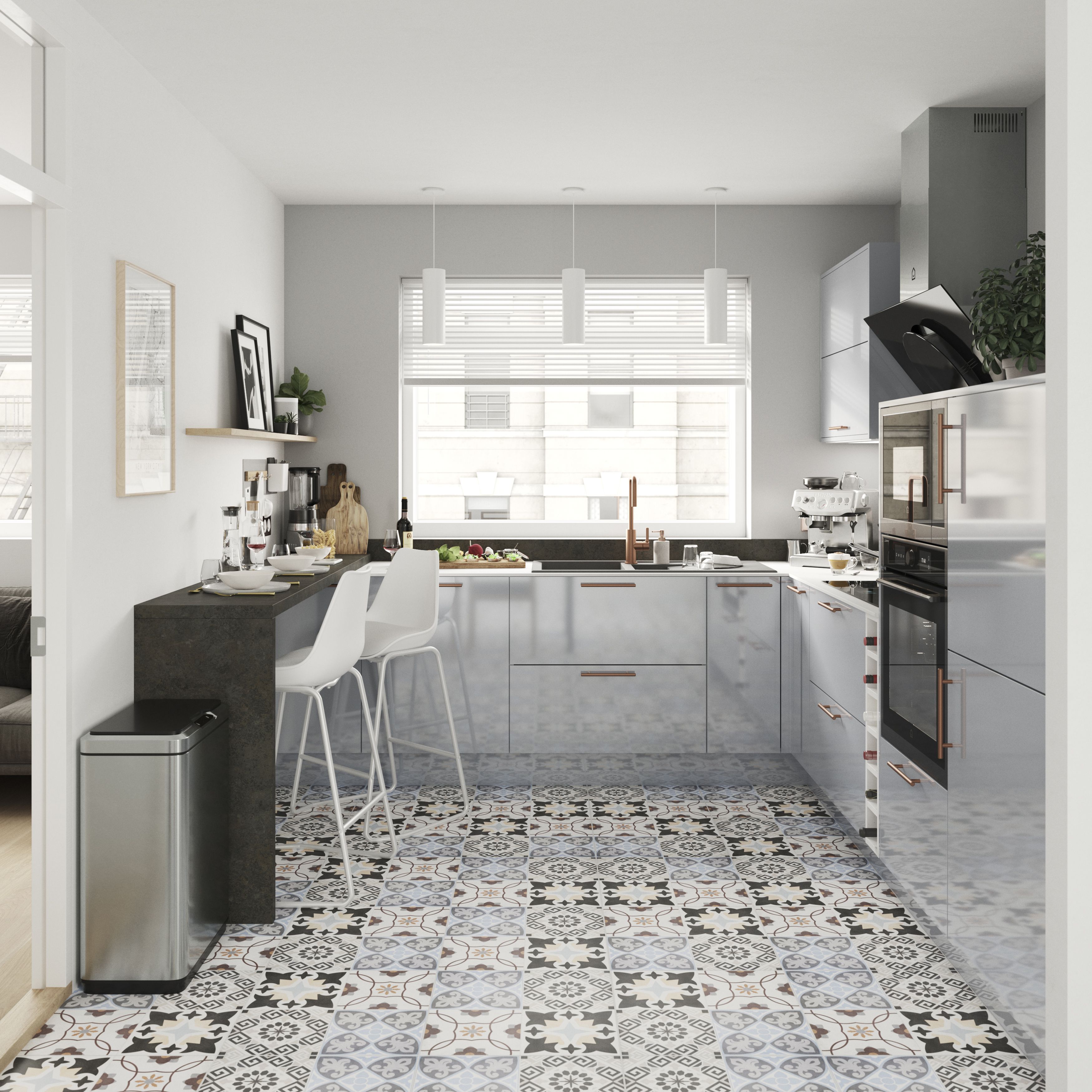 Porcelain kitchen online floor tiles