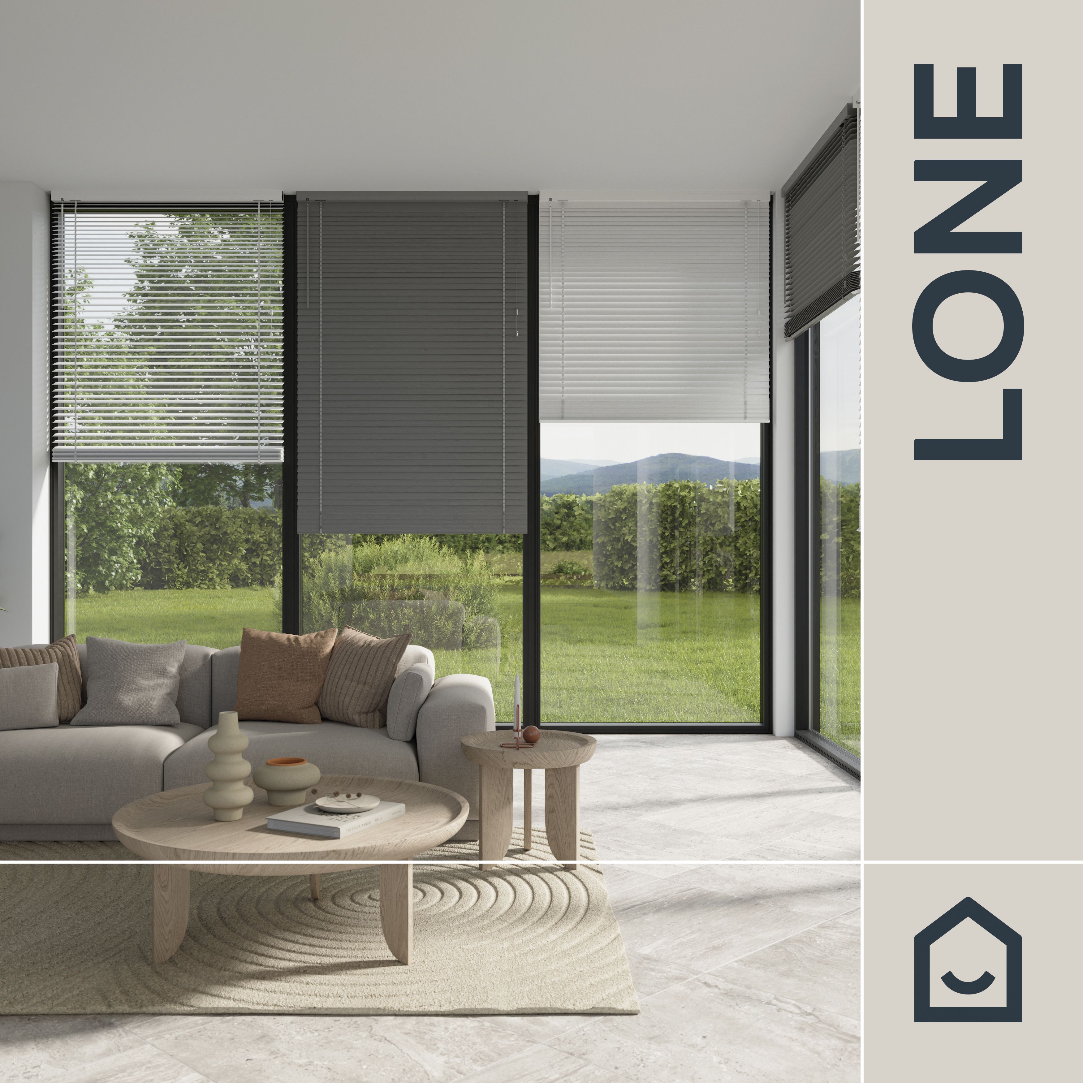 Lone Grey PVC Venetian Blind (W)160cm (L)180cm