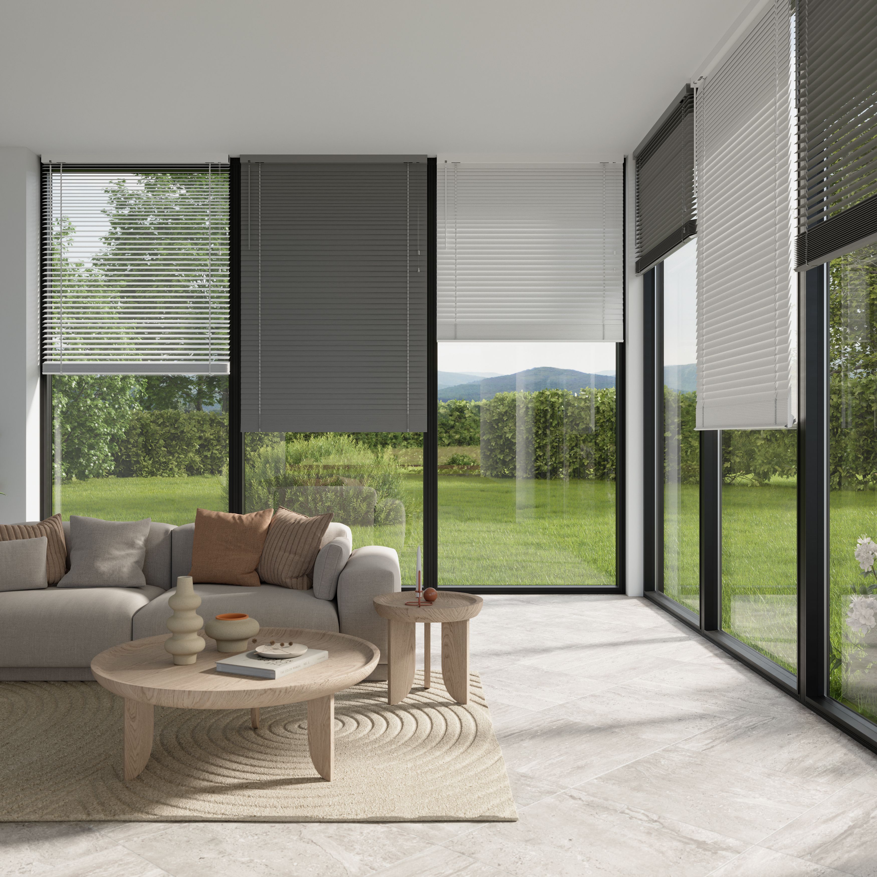 Lone Grey PVC Venetian Blind (W)160cm (L)180cm