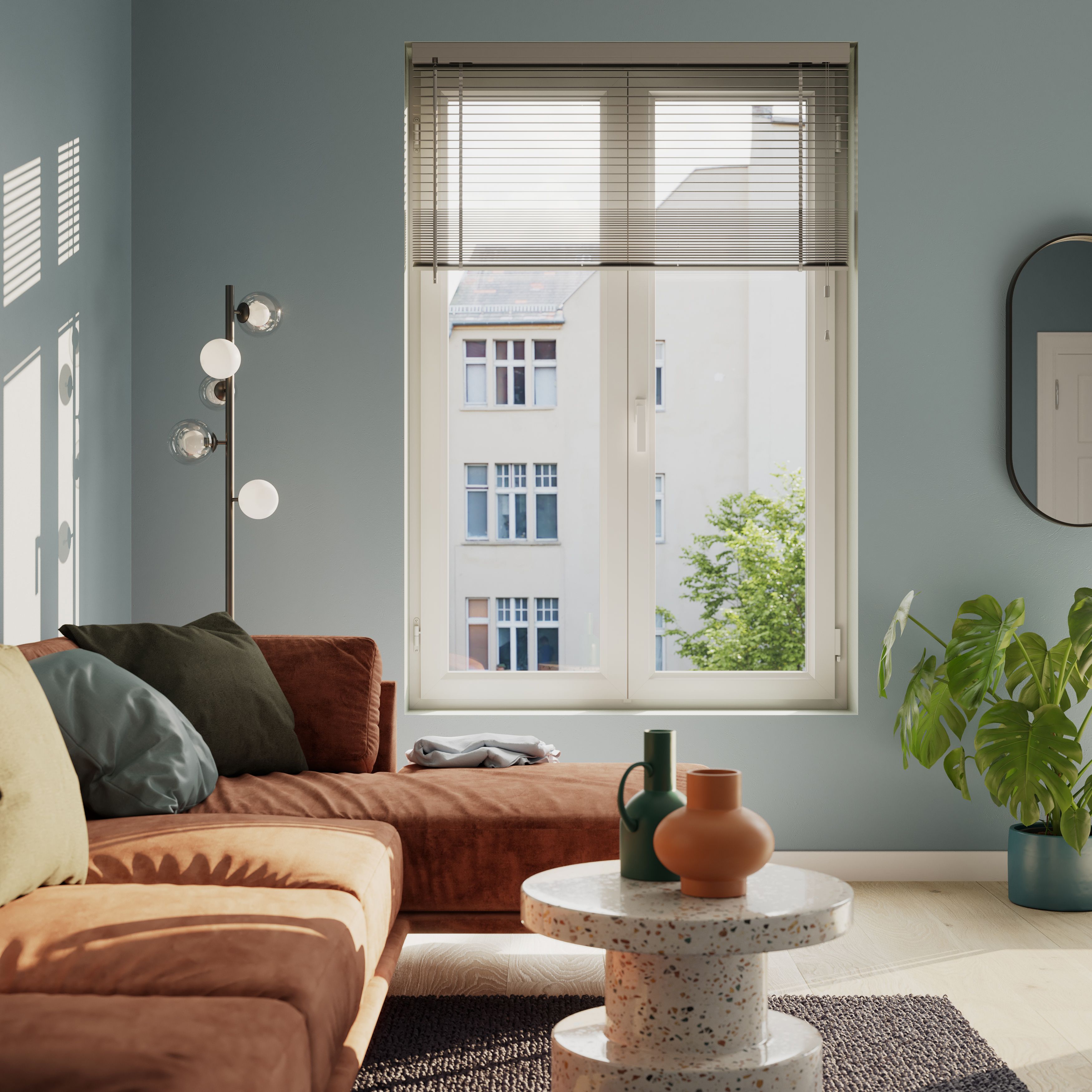 Lone Grey PVC Venetian Blind (W)160cm (L)180cm