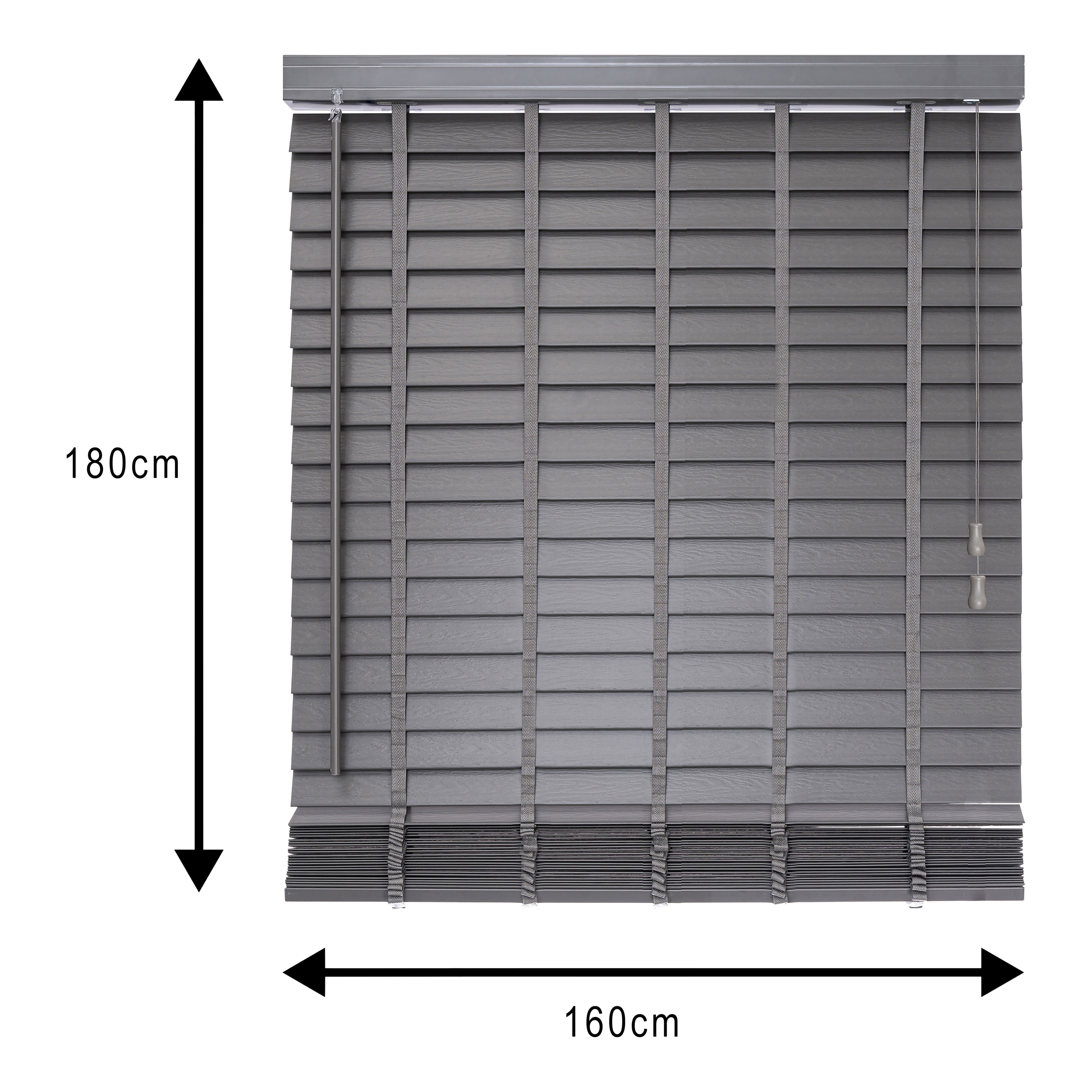 Lone Grey PVC Venetian Blind (W)160cm (L)180cm