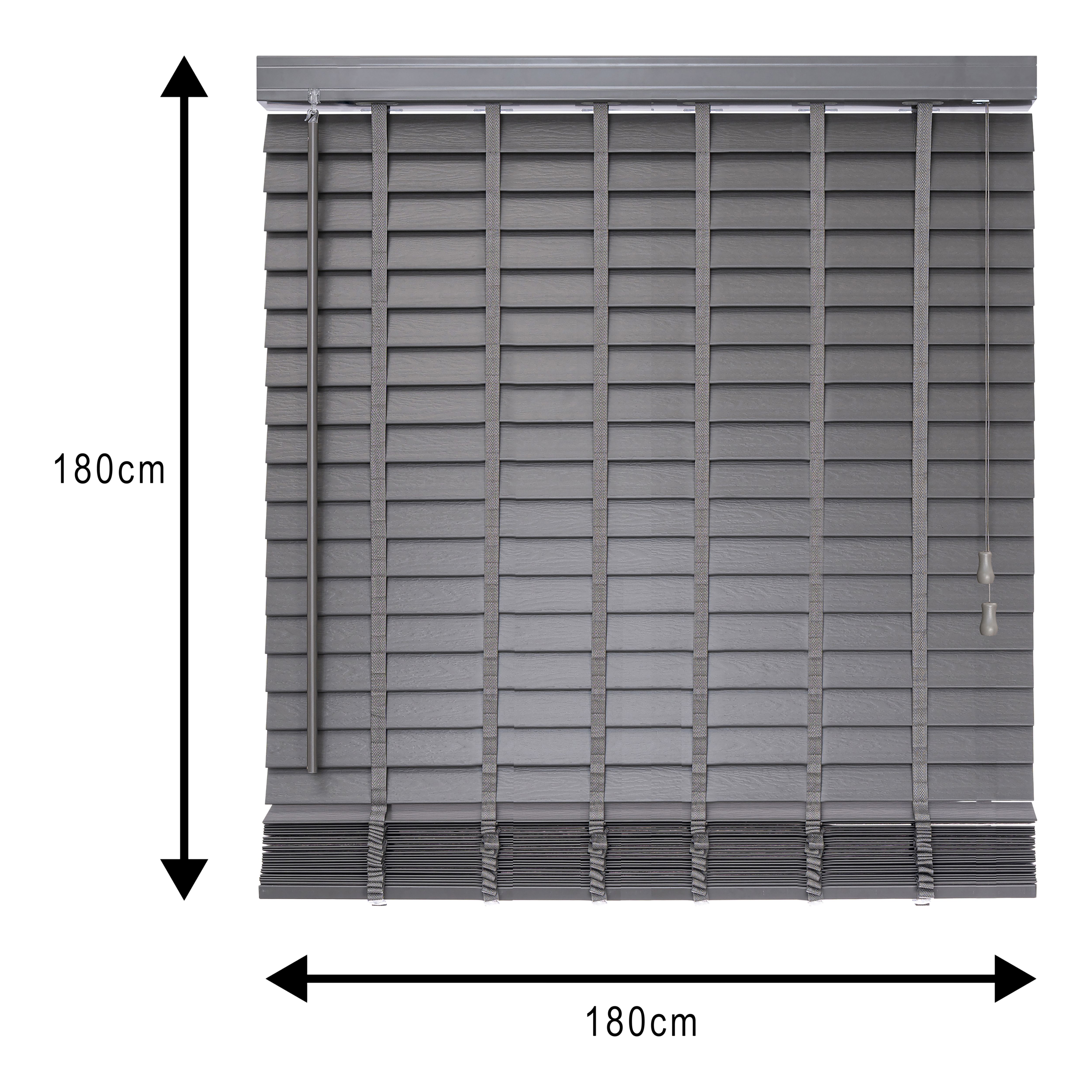 Lone Grey PVC Venetian Blind (W)180cm (L)180cm