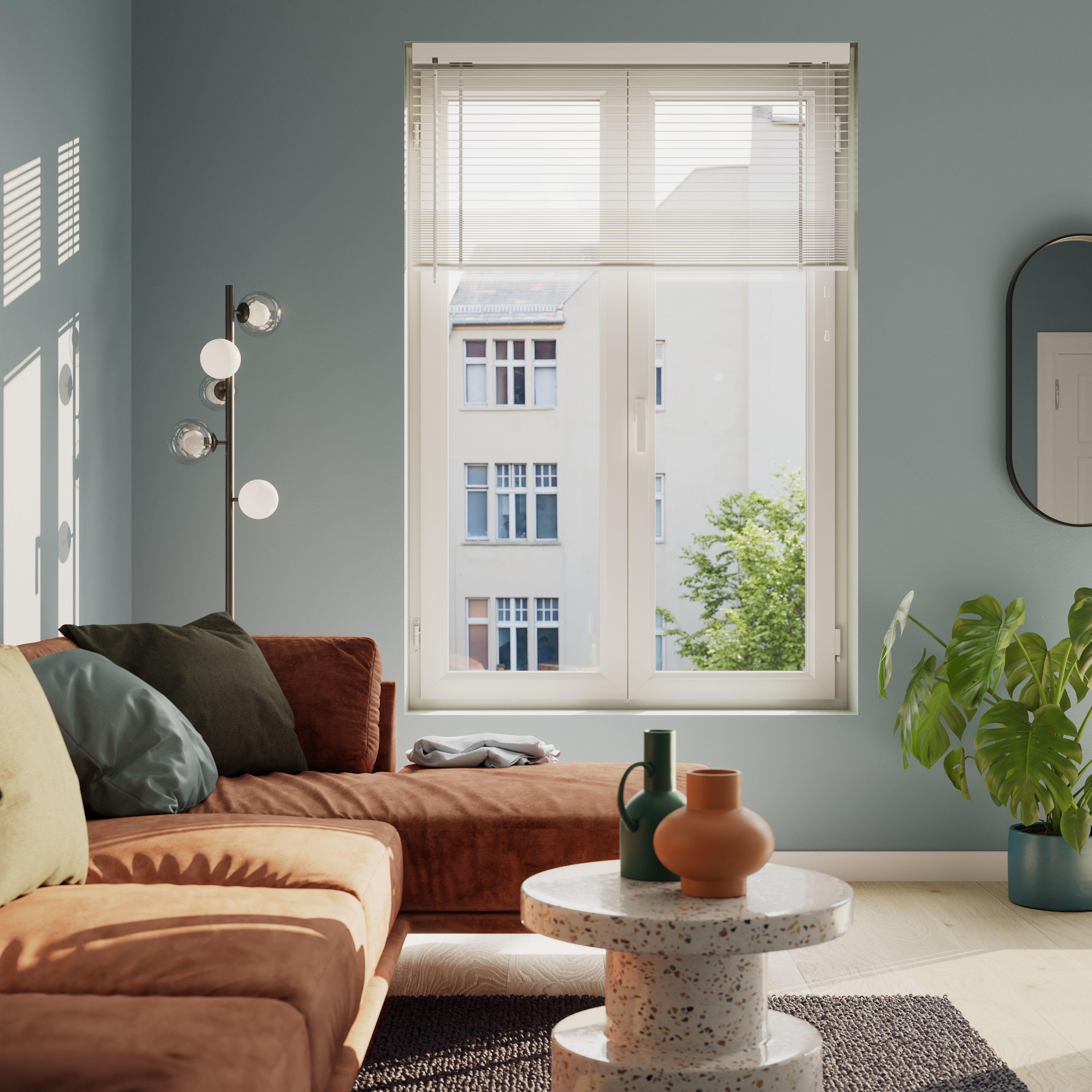 Lone White PVC Venetian Blind (W)180cm (L)180cm