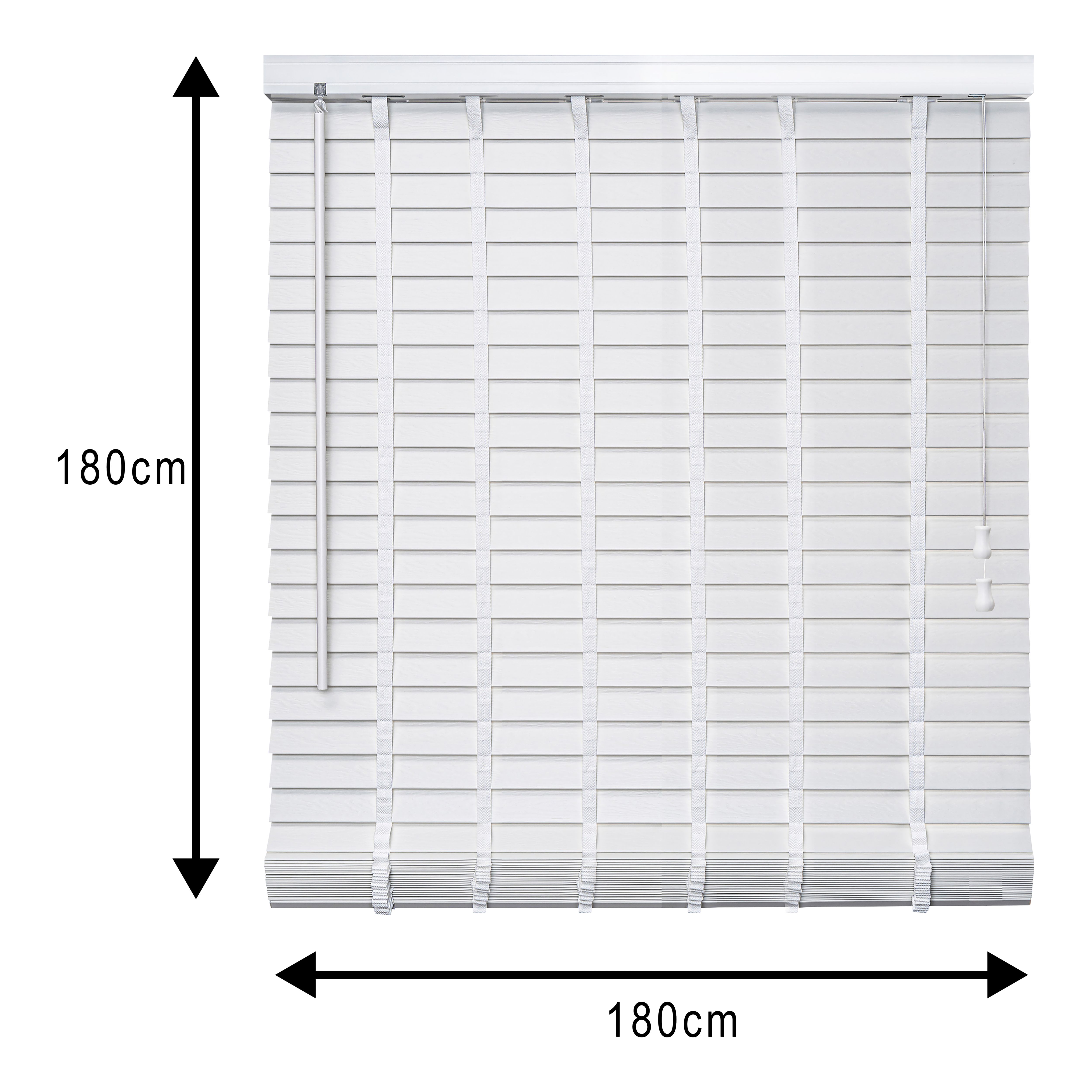 Lone White PVC Venetian Blind (W)180cm (L)180cm