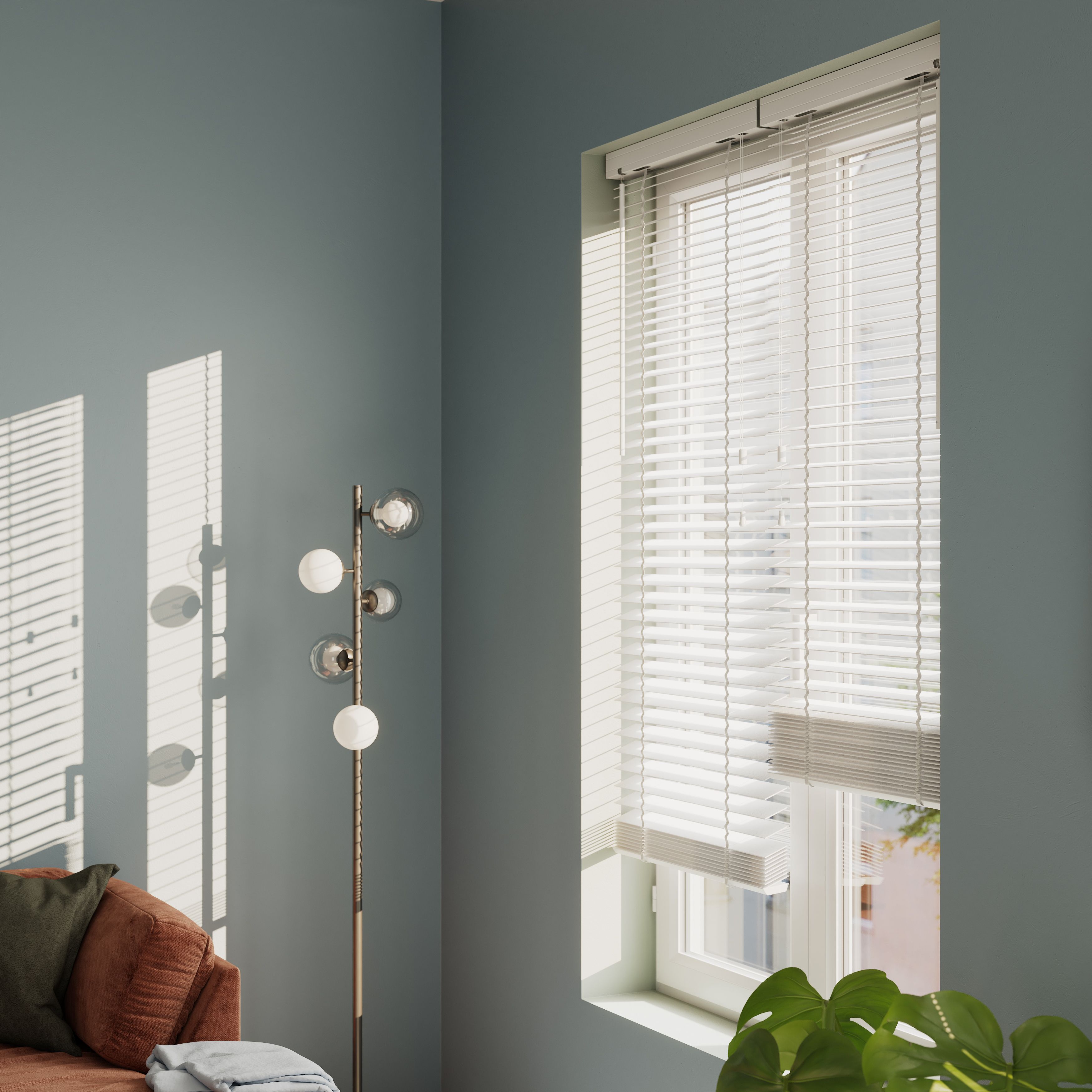 Lone White PVC Venetian Blind (W)60cm (L)180cm