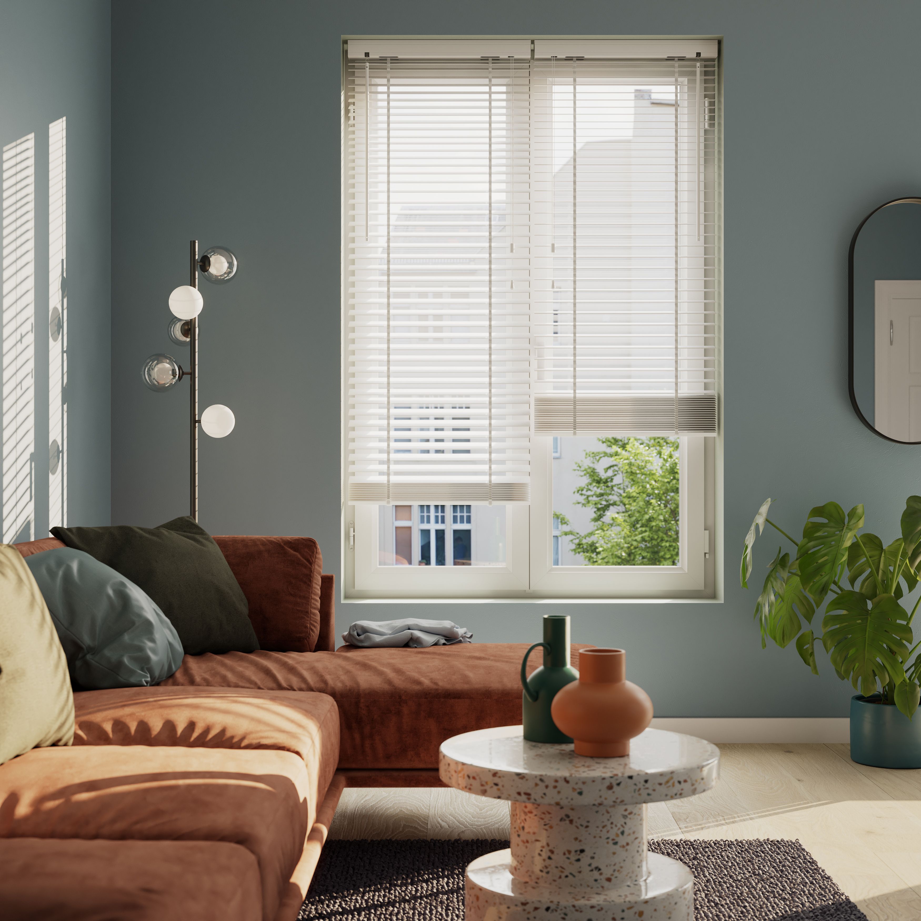 Lone White PVC Venetian Blind (W)60cm (L)180cm