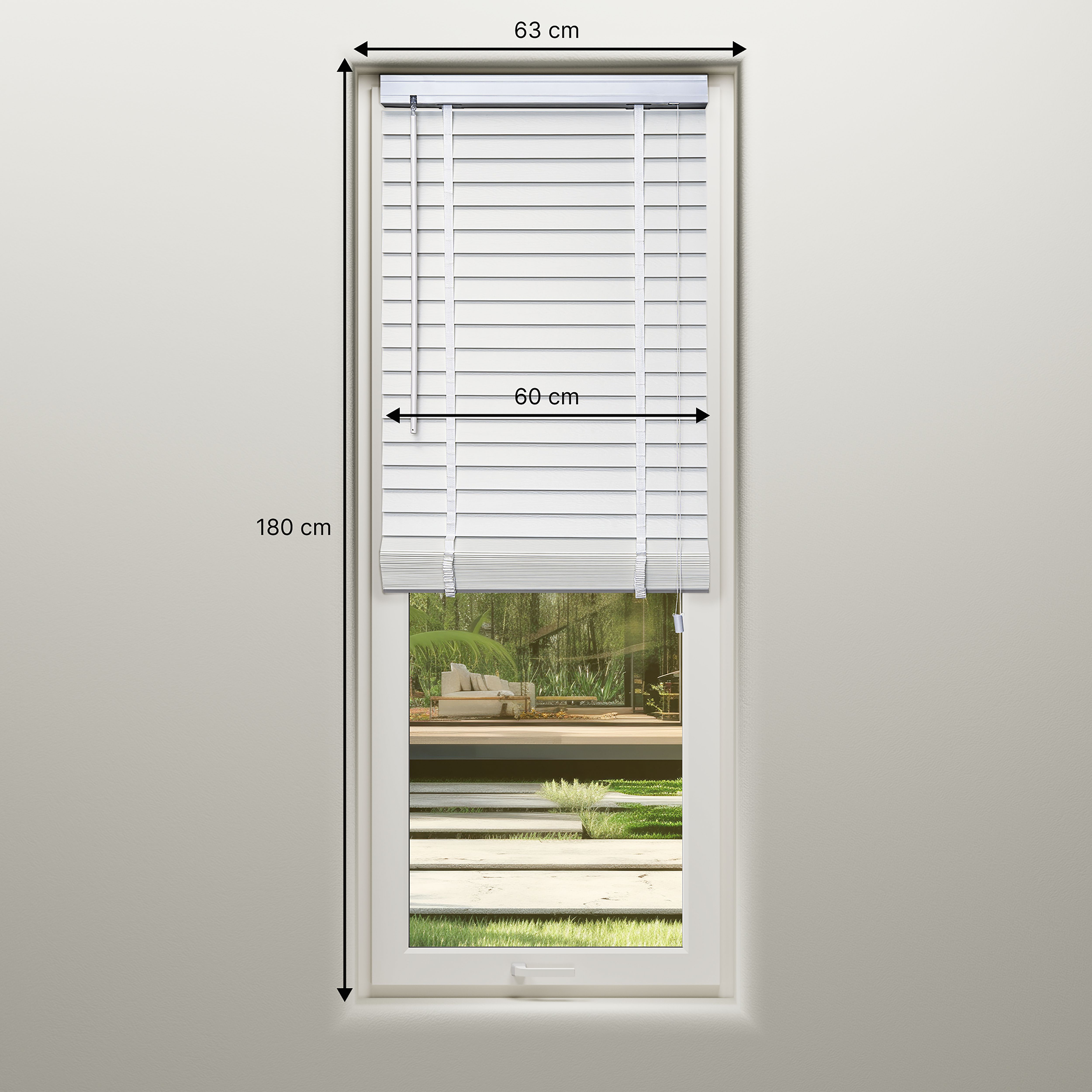 Lone White PVC Venetian Blind (W)60cm (L)180cm