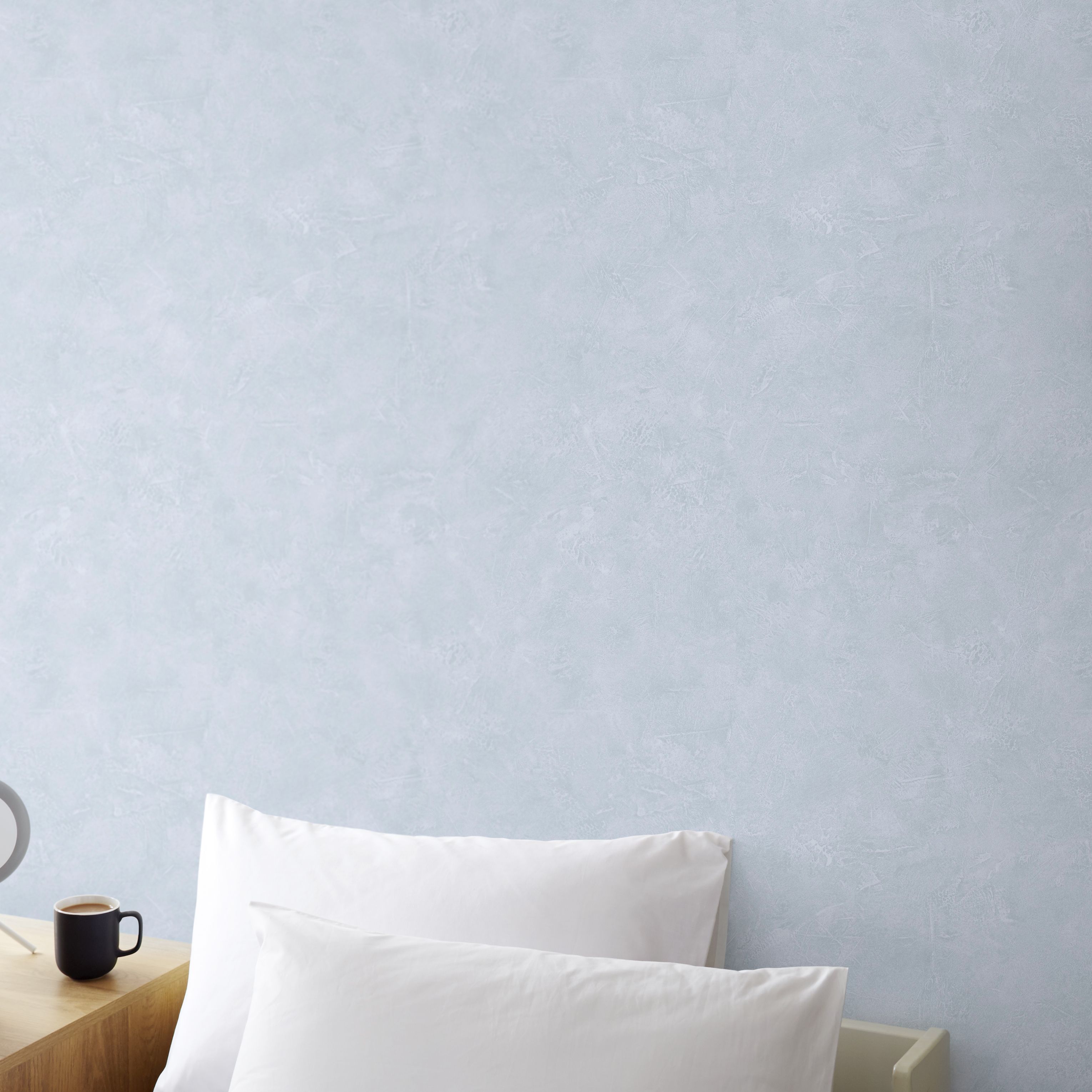 Lonrai Blue Plaster effect Textured Wallpaper Sample