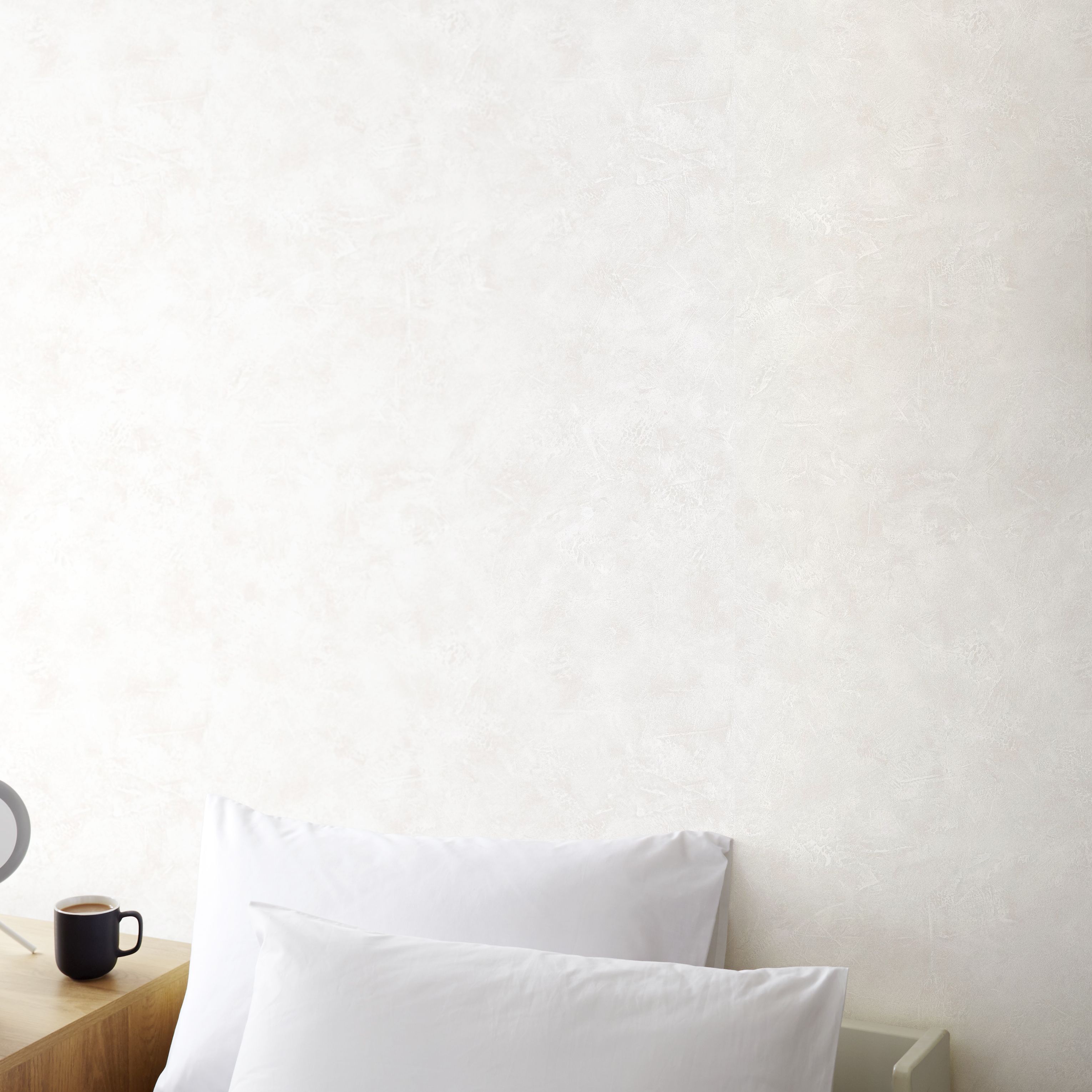 Lonrai White Plaster effect Textured Wallpaper Sample