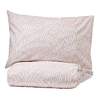 Lottie Printed Pink & white King Duvet cover & pillow case set